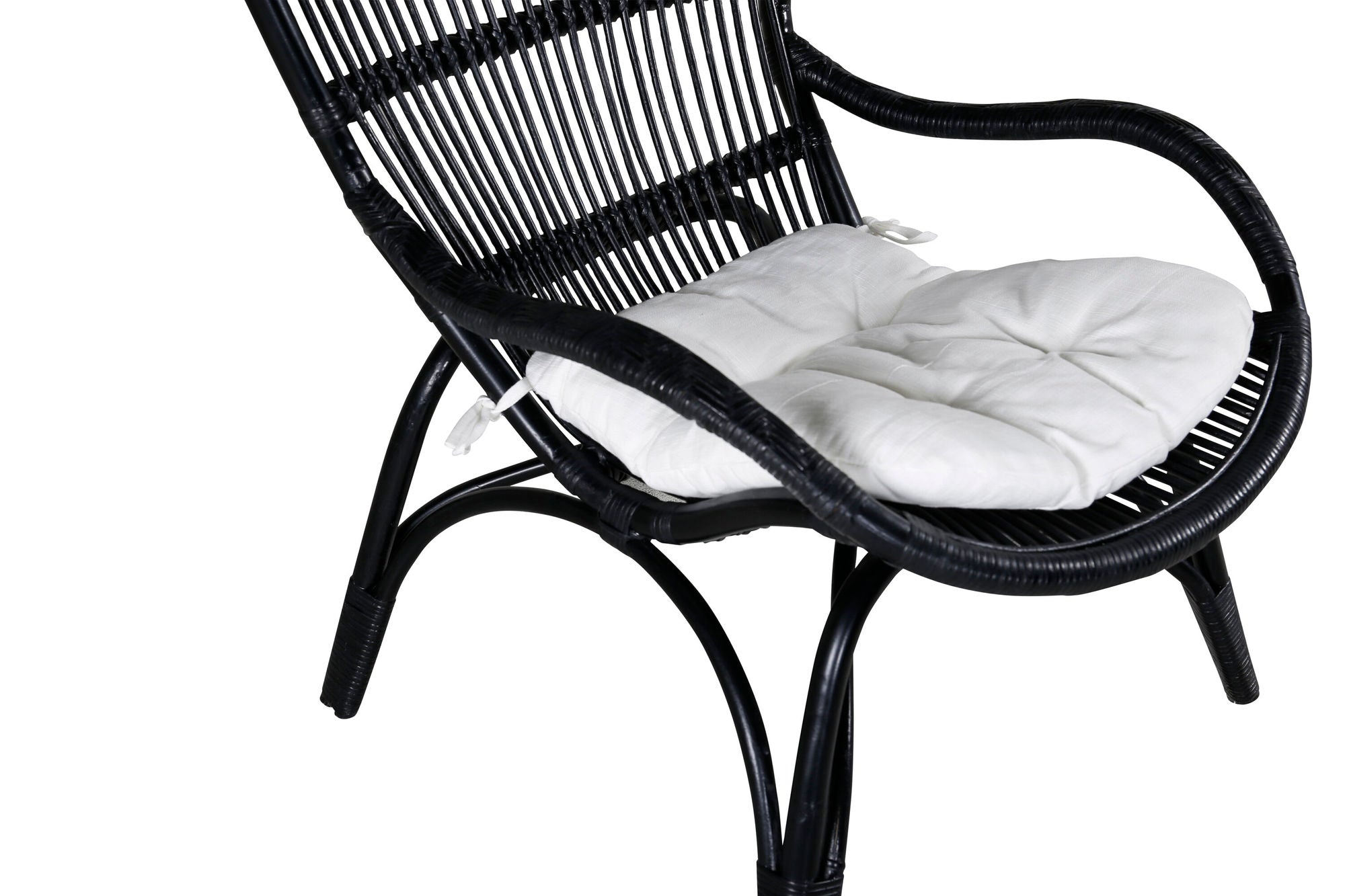 Venture Home Ella Lounge stol - BLACK rattan / Offwhite Cushion Ersätter 1571-6012