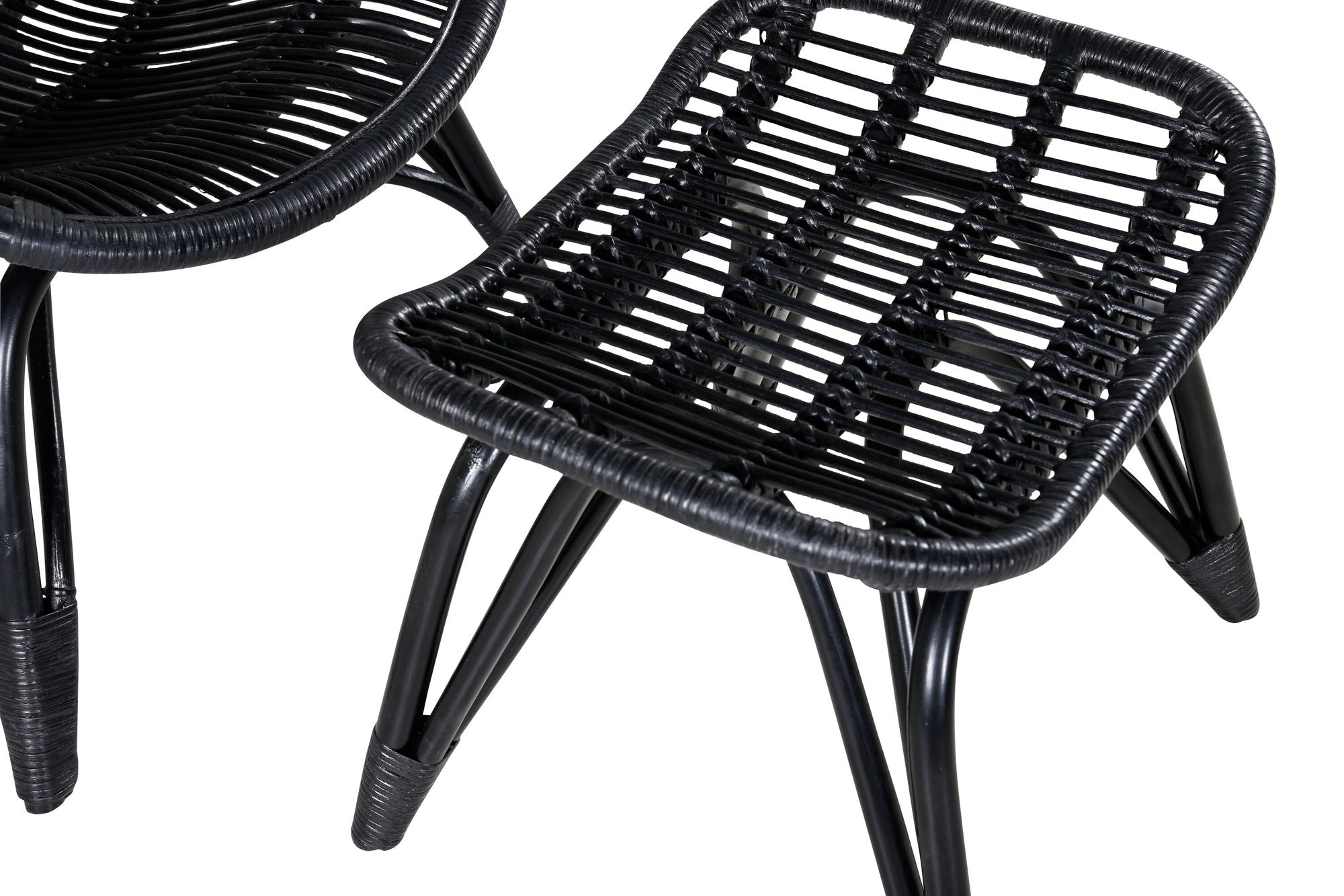 Venture Home Ella Lounge stol - BLACK rattan / Offwhite Cushion Ersätter 1571-6012