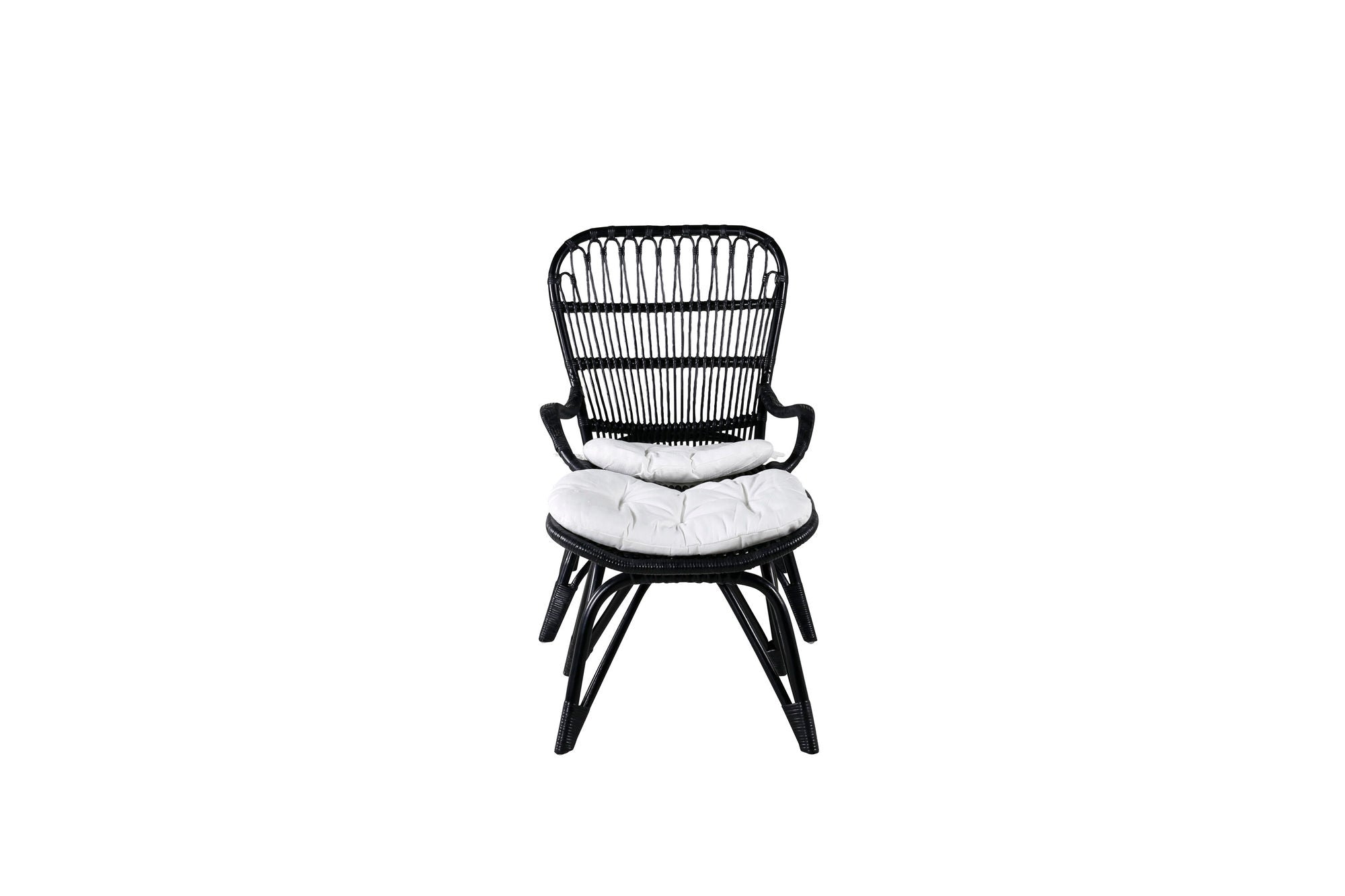 Venture Home Ella Lounge stol - BLACK rattan / Offwhite Cushion Ersätter 1571-6012