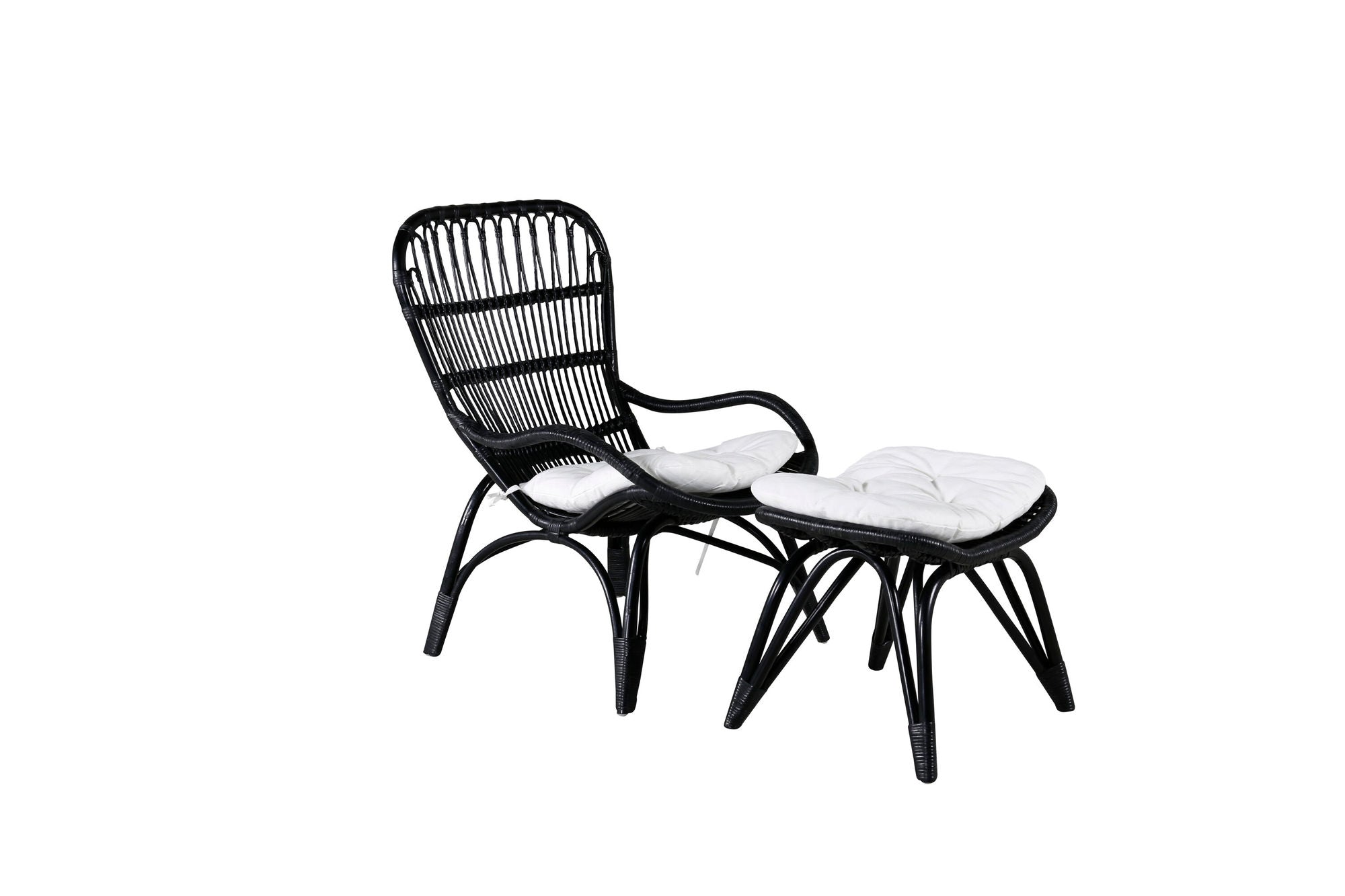 Venture Home Ella Lounge stol - BLACK rattan / Offwhite Cushion Ersätter 1571-6012