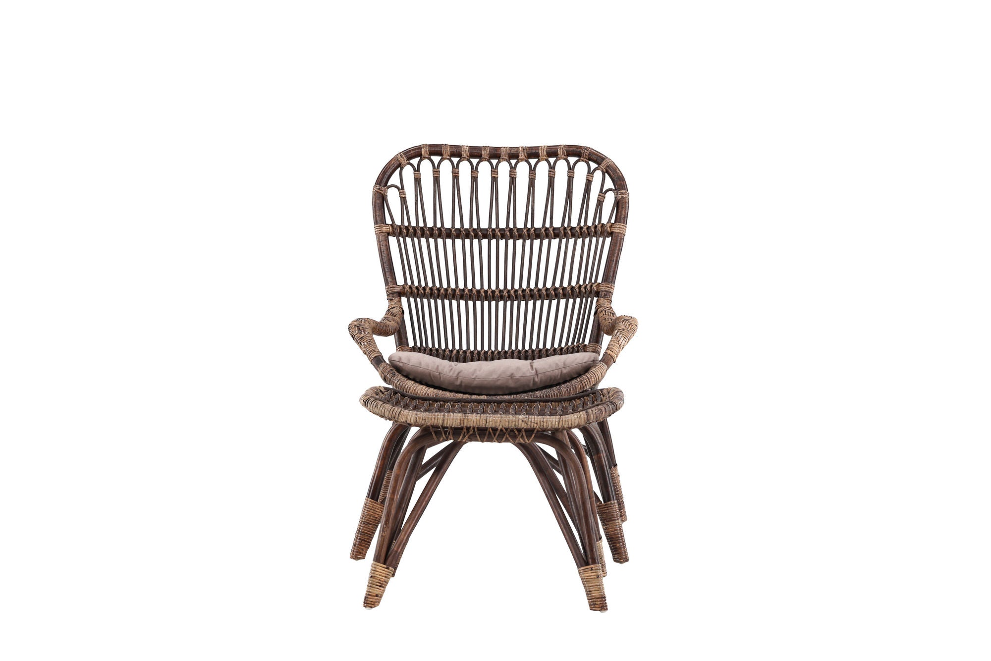 Venture Home Ella Loungechair Rattan - Dark walnut / Beige - Ersätter 6109-101