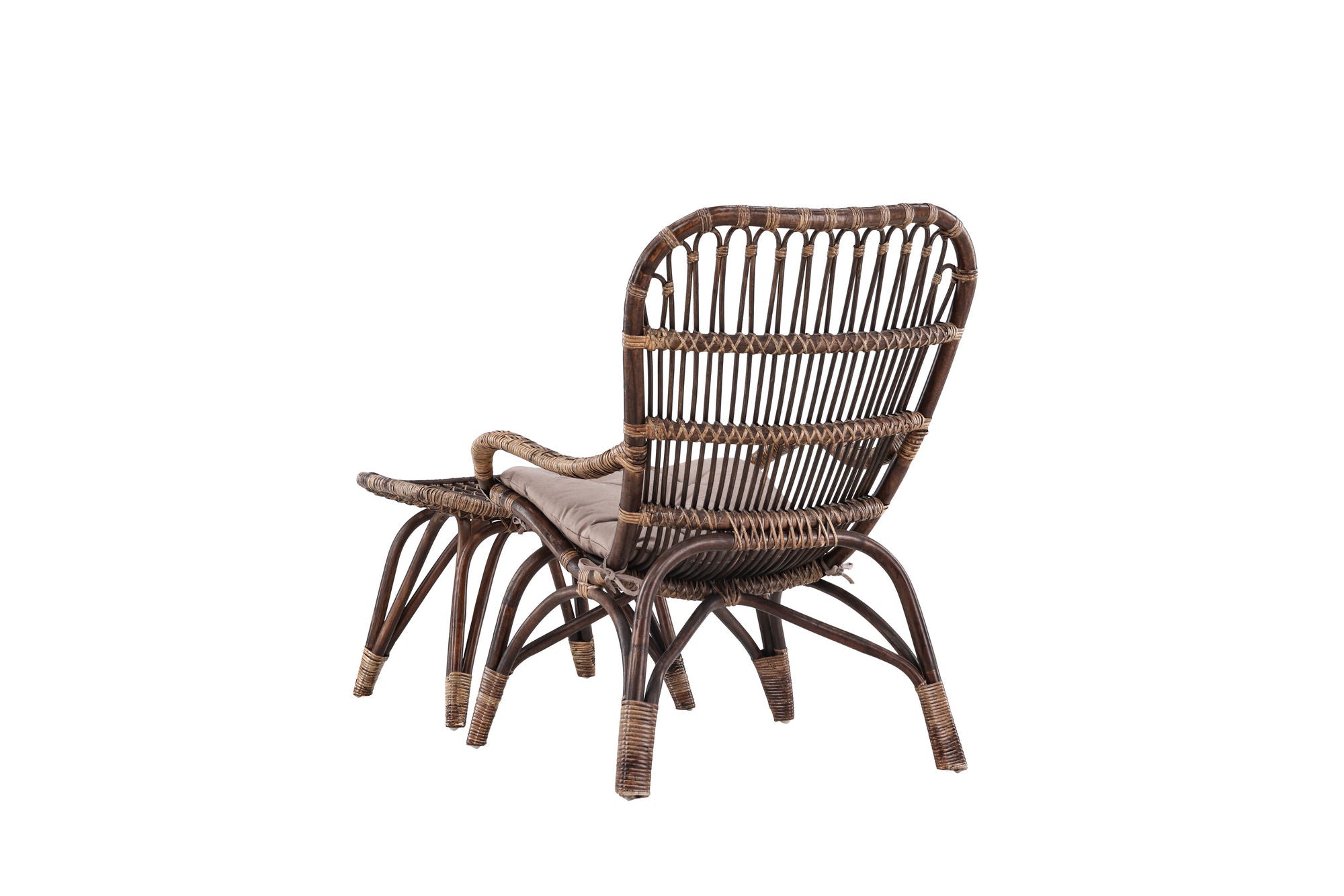 Venture Home Ella Loungechair Rattan - Dark walnut / Beige - Ersätter 6109-101