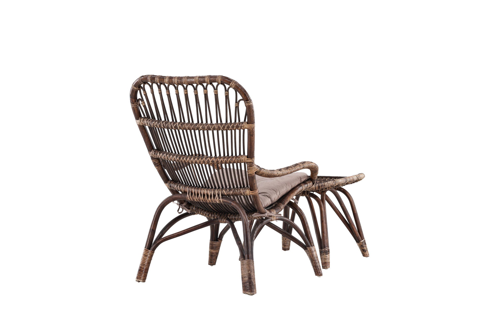 Venture Home Ella Loungechair Rattan - Dark walnut / Beige - Ersätter 6109-101