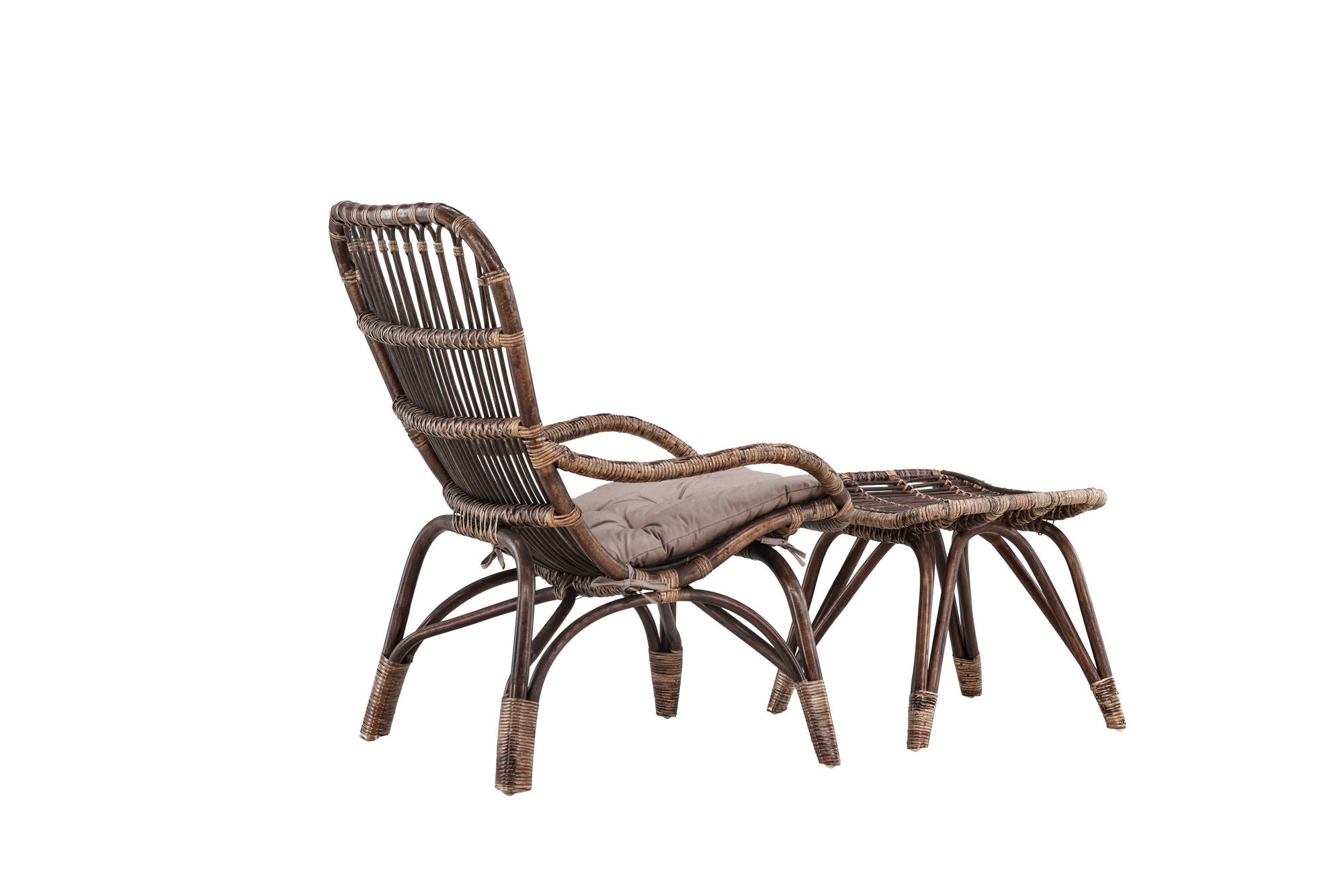 Venture Home Ella Loungechair Rattan - Dark walnut / Beige - Ersätter 6109-101