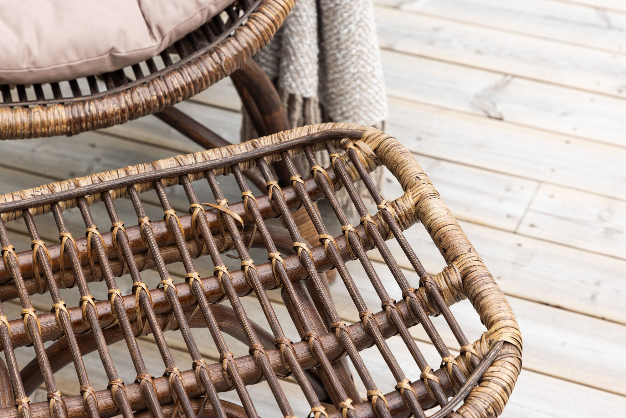 Venture Home Ella Loungechair Rattan - Dark walnut / Beige - Ersätter 6109-101