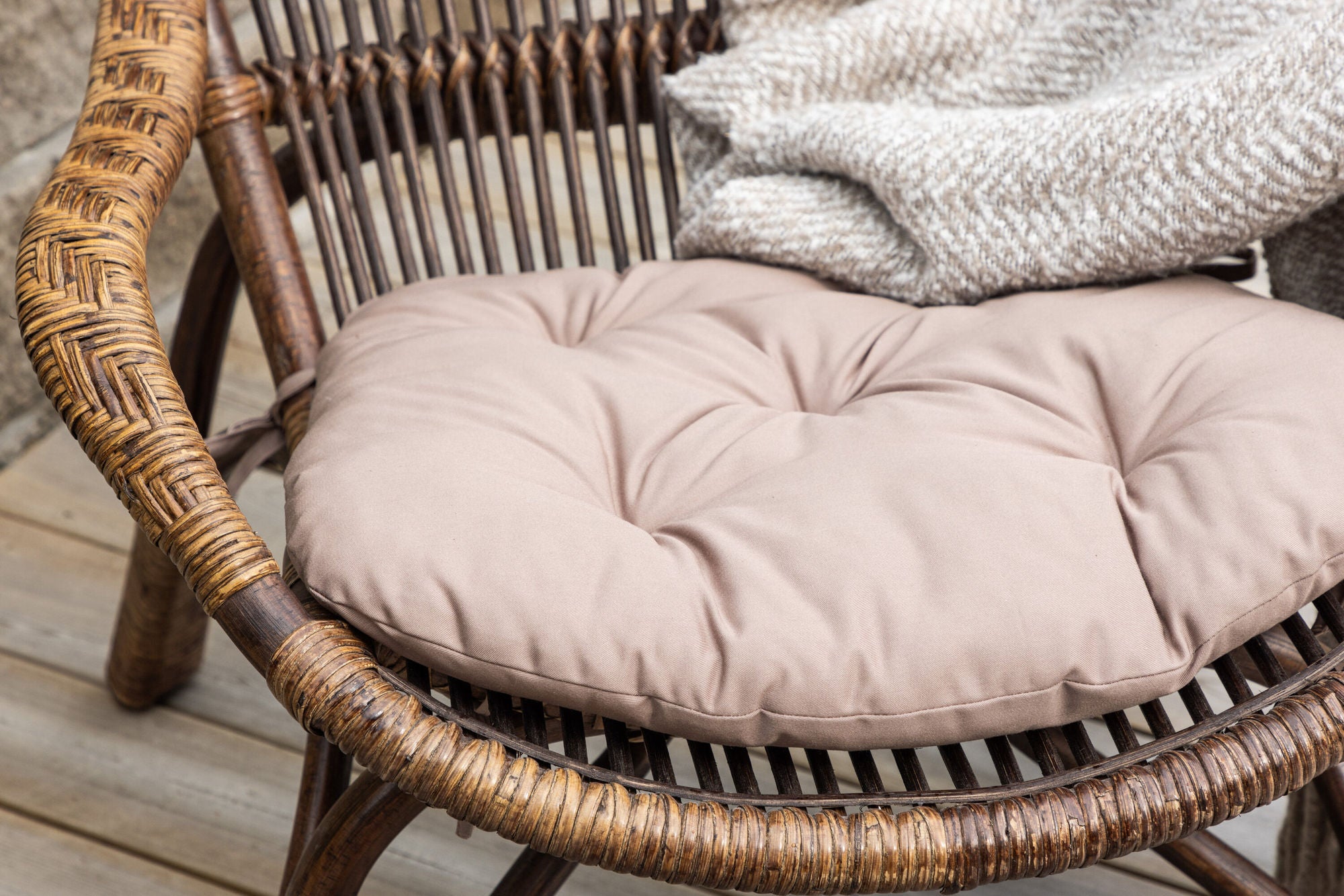 Venture Home Ella Loungechair Rattan - Dark walnut / Beige - Ersätter 6109-101