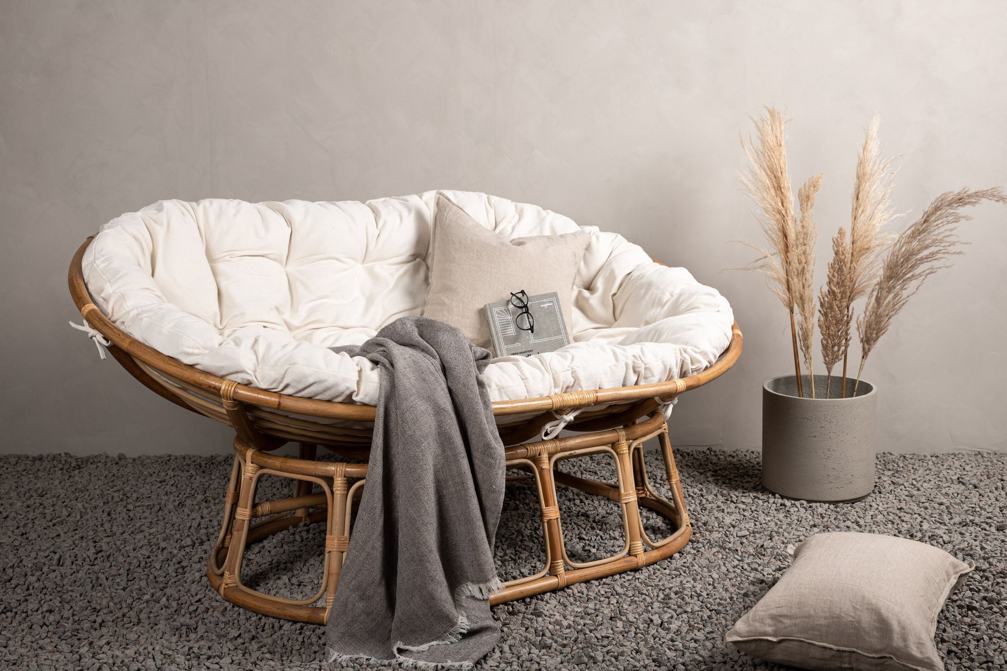 Venture Home Mamasan Rattan Love Seat Nature - Double - Offwhite cushion - Ersätter 2107-101