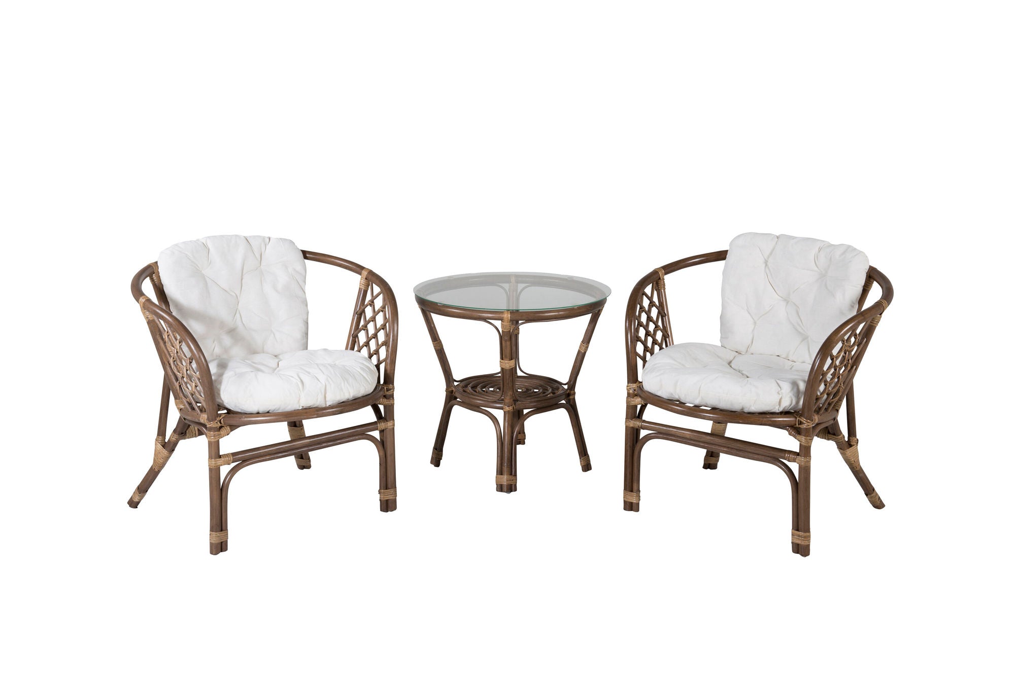 Venture Home Wera Café set -2+1 Rattan / Offwhite Cushion - Ersätter 1573-6011