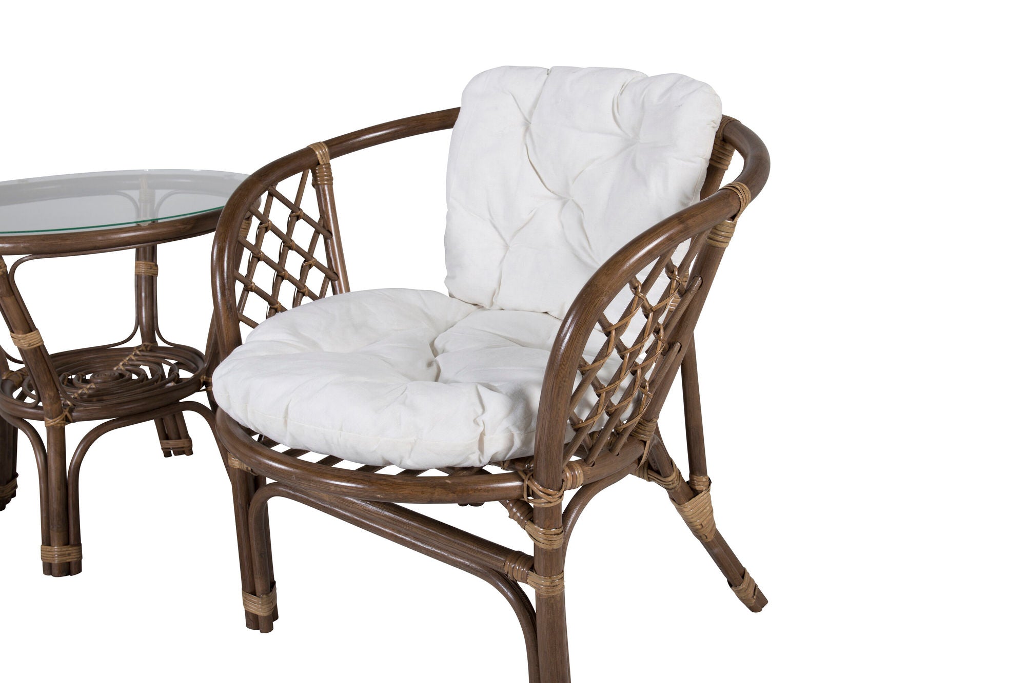 Venture Home Wera Café set -2+1 Rattan / Offwhite Cushion - Ersätter 1573-6011