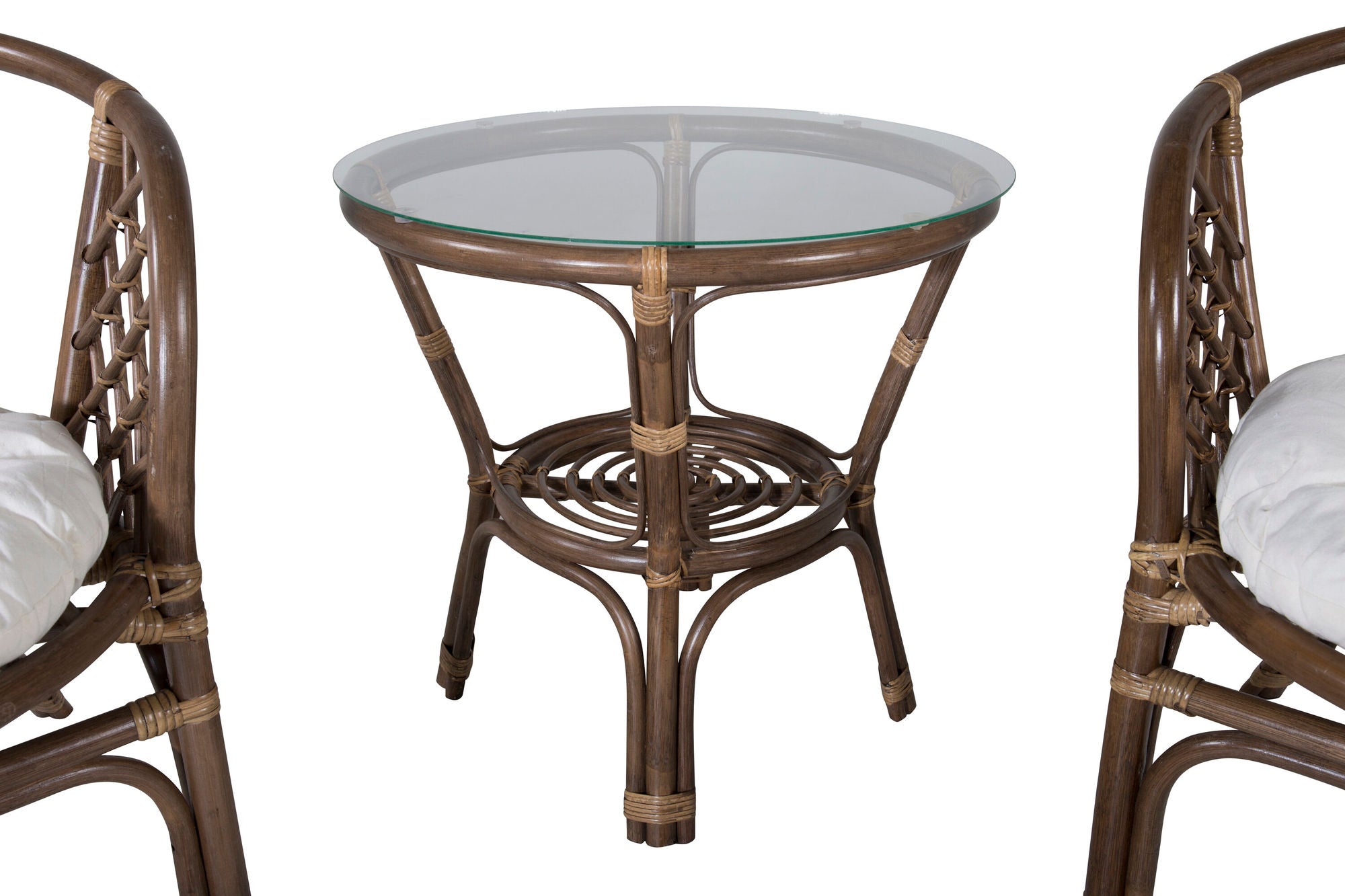 Venture Home Wera Café set -2+1 Rattan / Offwhite Cushion - Ersätter 1573-6011