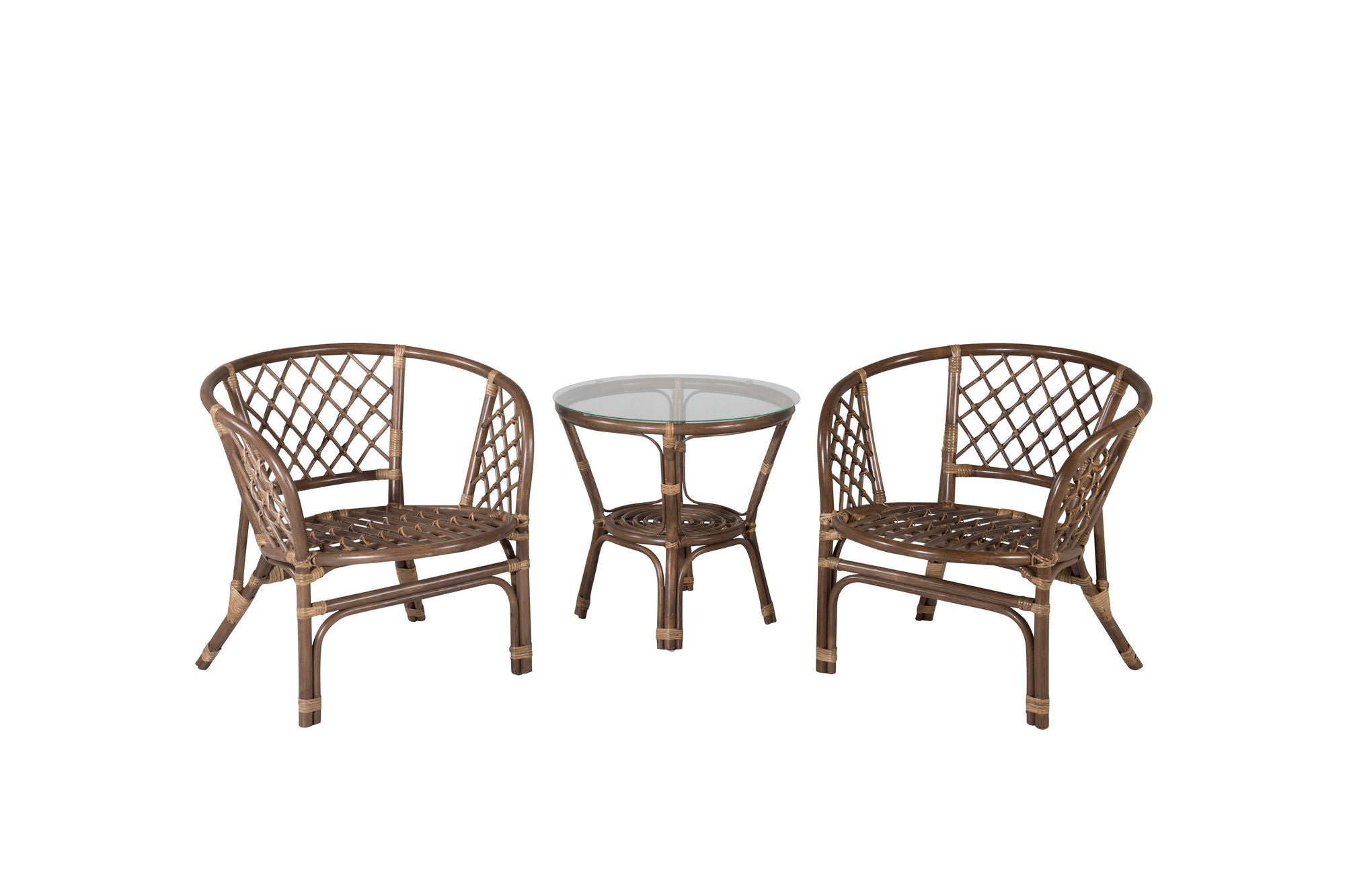 Venture Home Wera Café set -2+1 Rattan / Offwhite Cushion - Ersätter 1573-6011