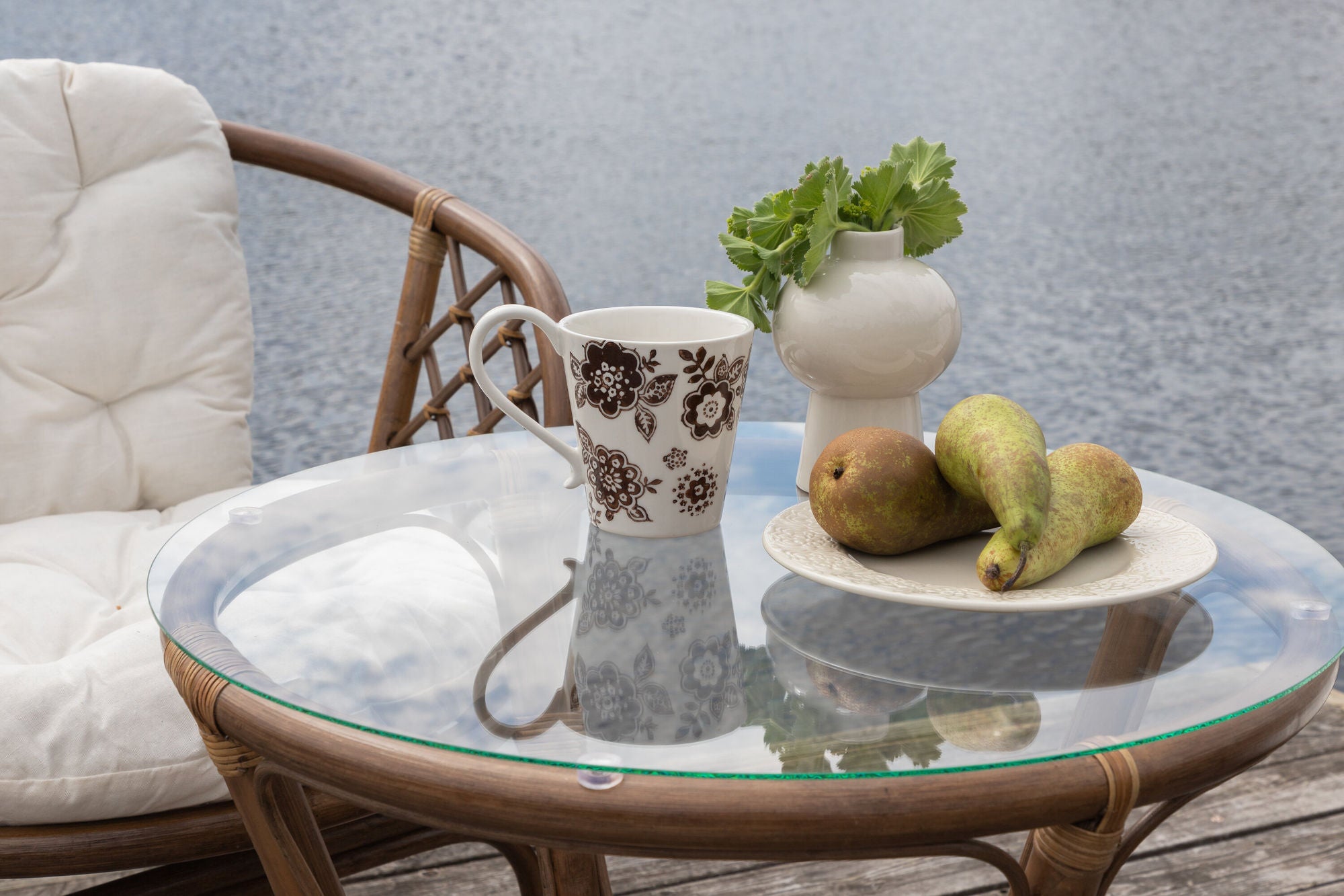 Venture Home Wera Café set -2+1 Rattan / Offwhite Cushion - Ersätter 1573-6011