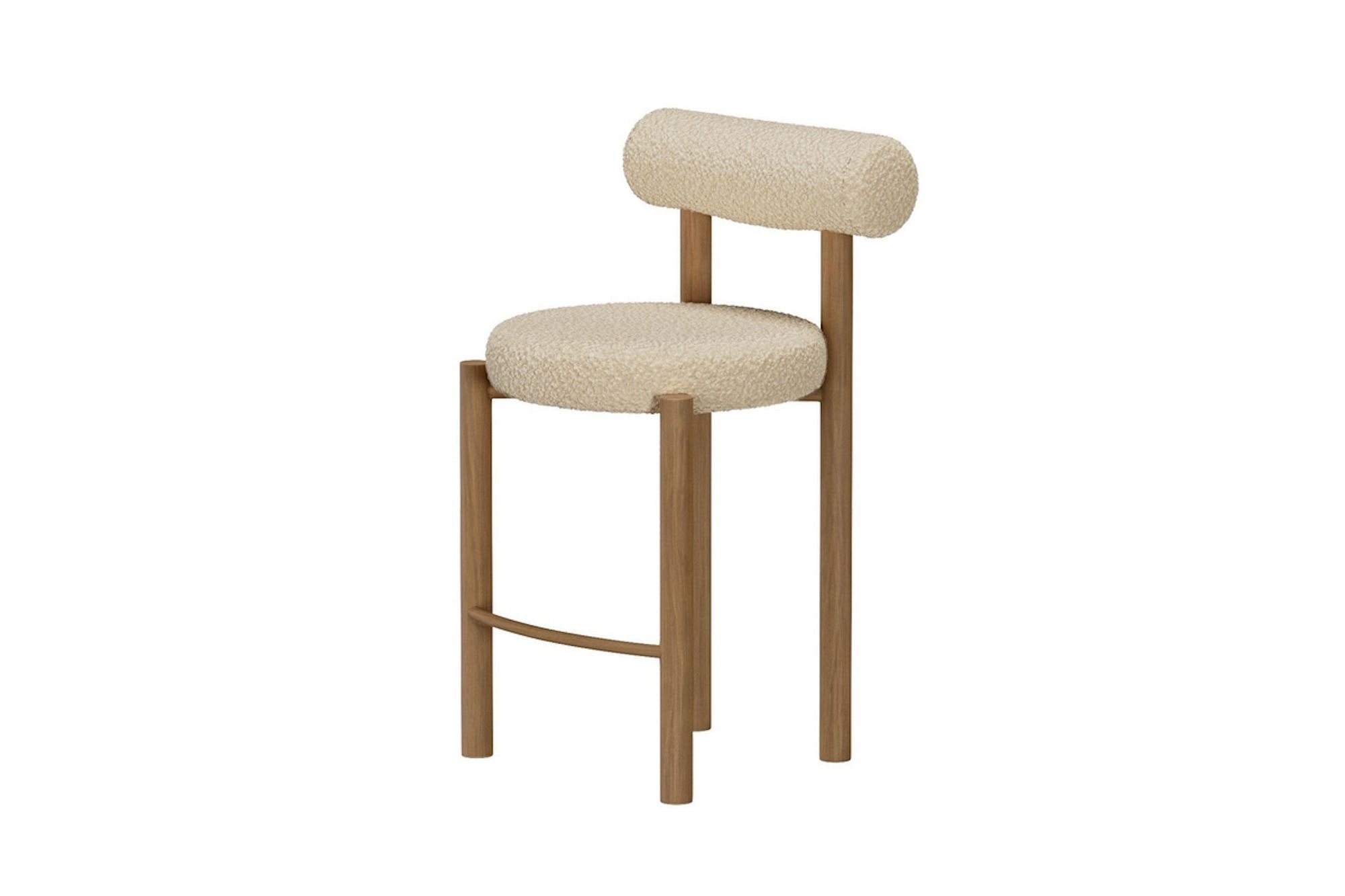 Venture Home Tillo Bar stol 2-Pack - Steel with Woodlook 3D Paper / White Boucle
