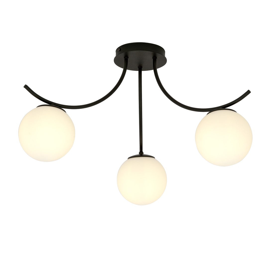 BOSTON 3 SORT/OPAL Loftlampe