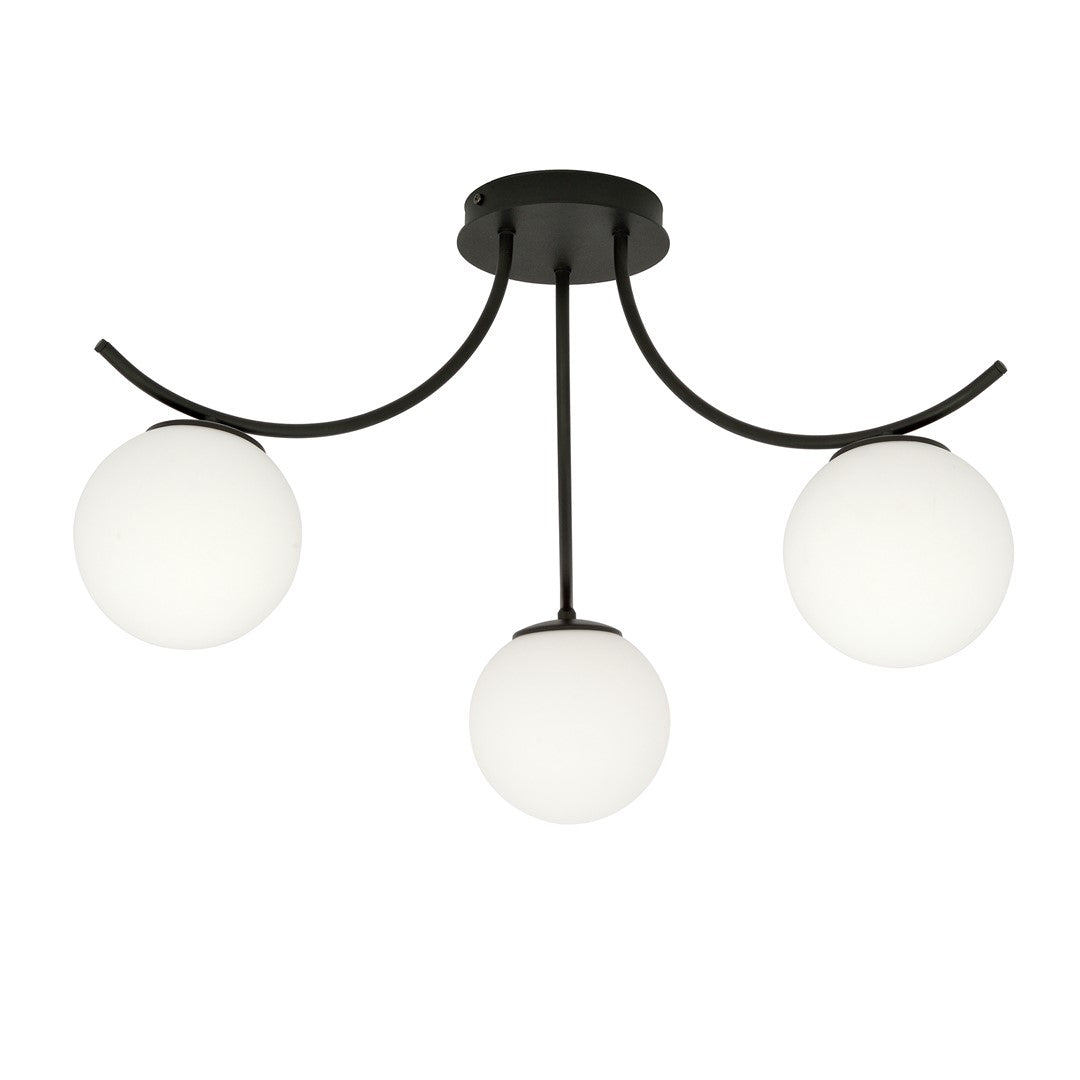 BOSTON 3 SORT/OPAL Loftlampe