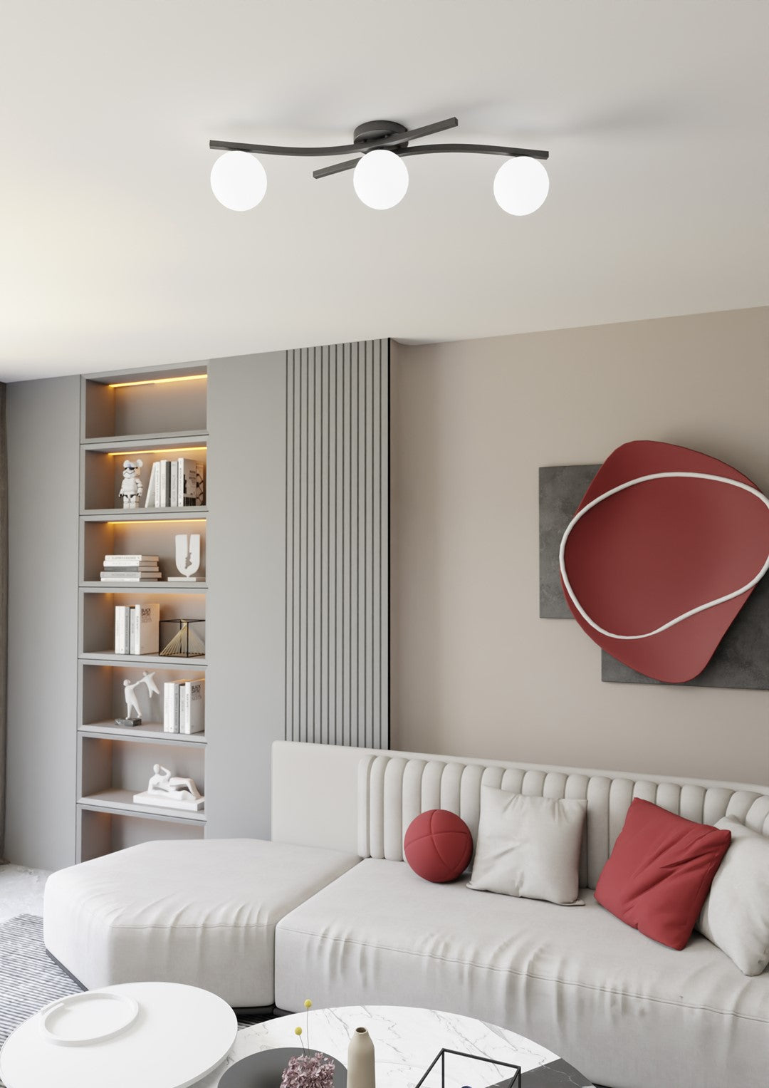 OPUS 3 BL OPAL Loftlampe