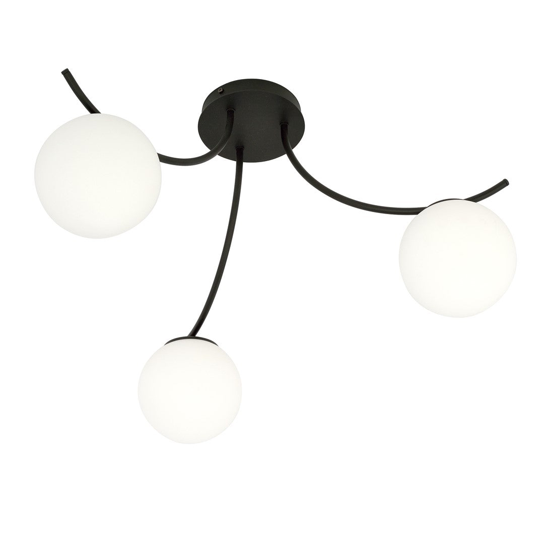 BOSTON 3 SORT/OPAL Loftlampe