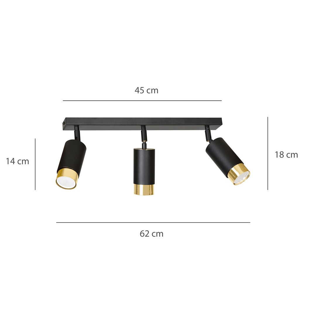 HIRO 3 BLÅ/GULD Loftlampe