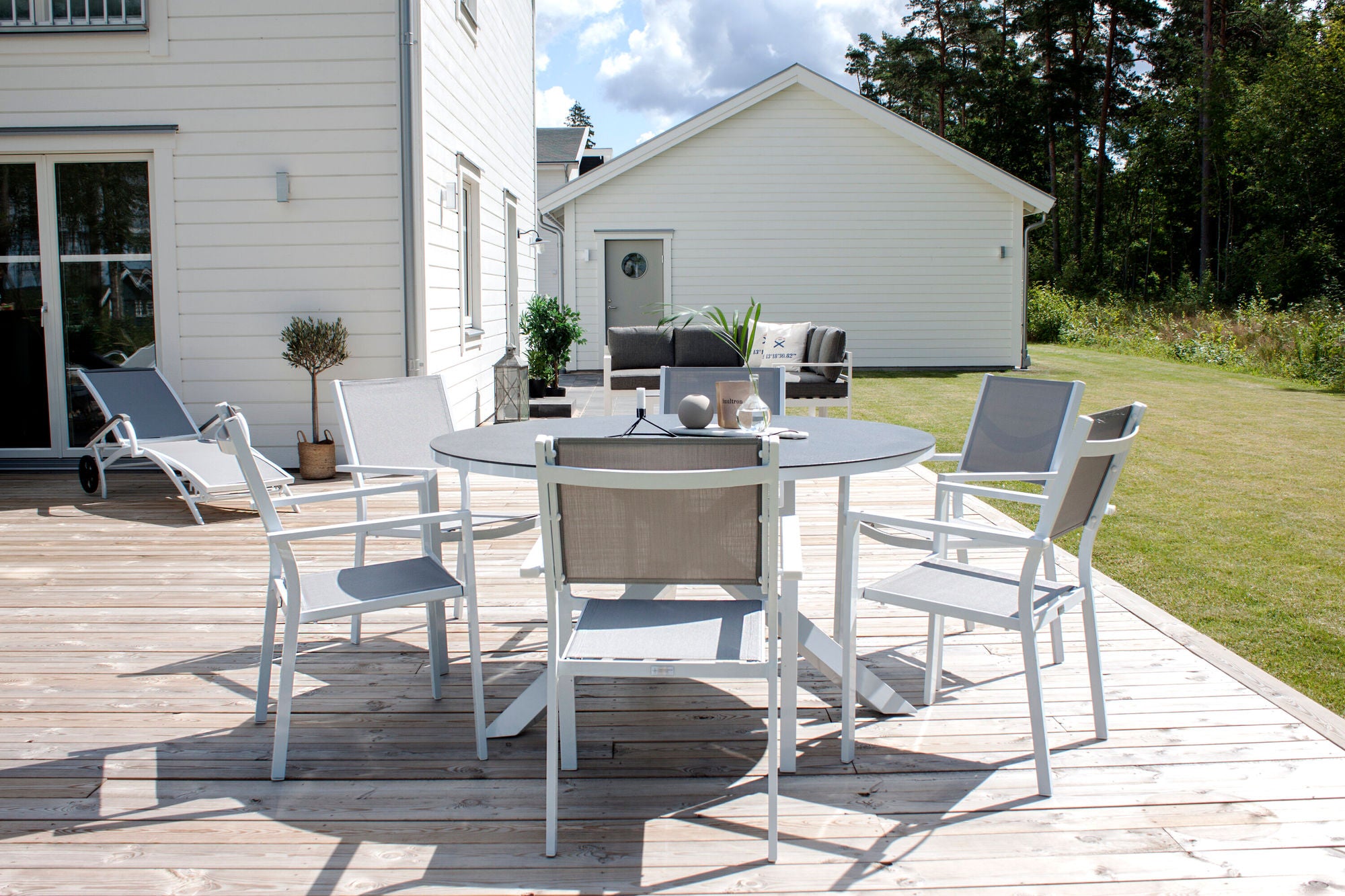 Venture Home Copacabana bord ø 140 - White/Grey