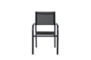 Venture Home Santorini Arm stol -Stackable - Black alu / Black Textilene