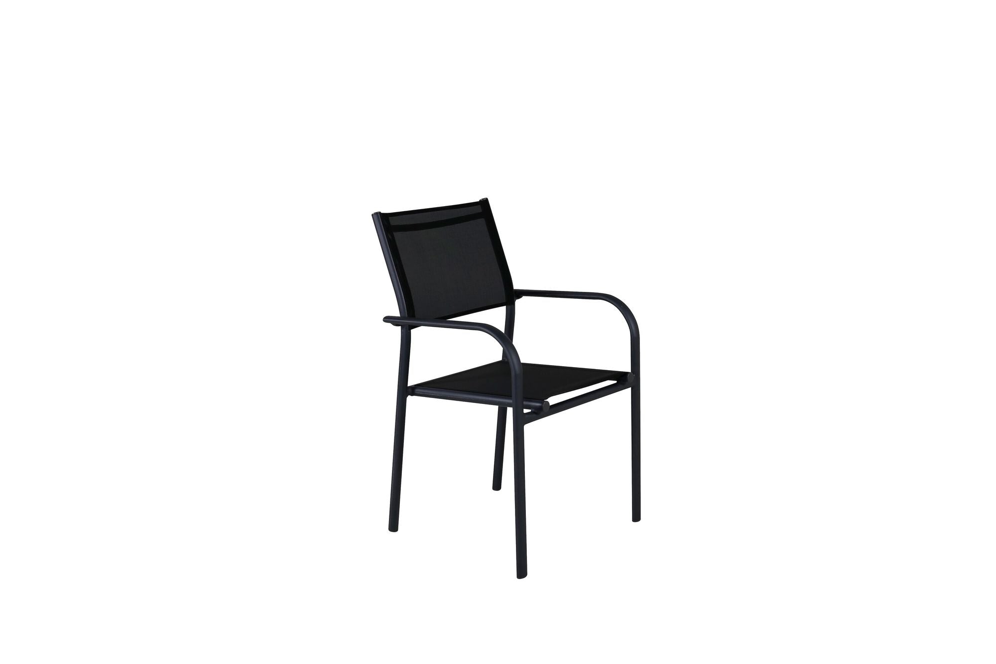 Venture Home Santorini Arm stol -Stackable - Black alu / Black Textilene