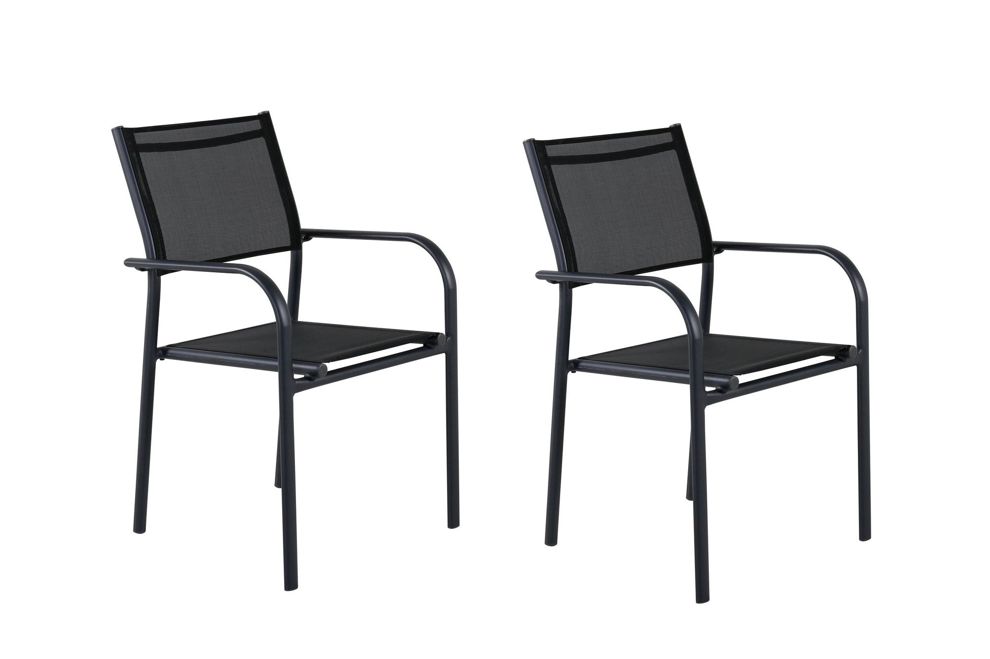Venture Home Santorini Arm stol -Stackable - Black alu / Black Textilene