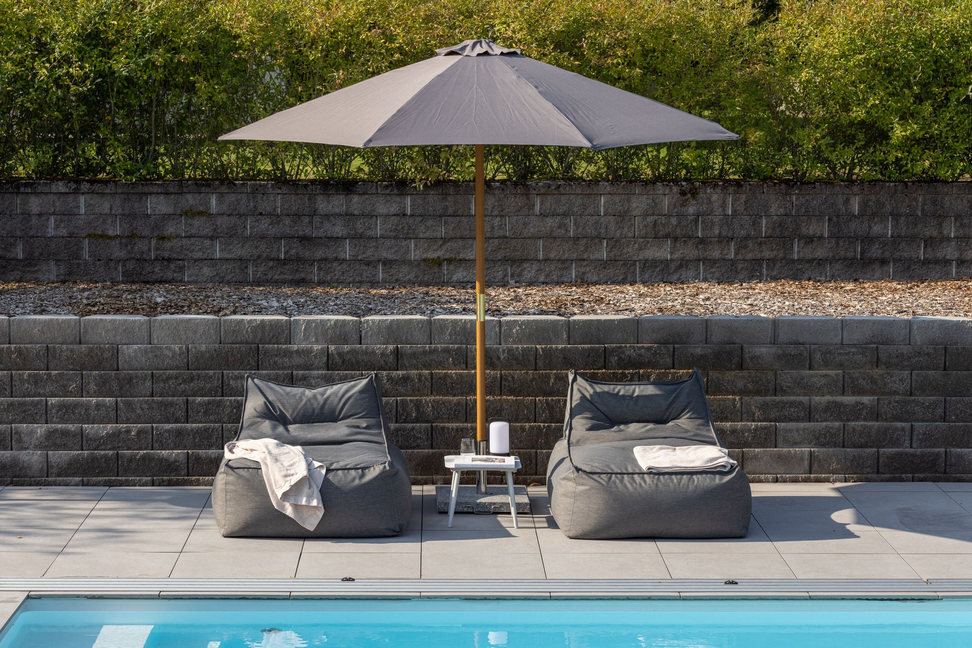 Venture Home Ixos Umbrella - ø300 - Wood / Grey Fabric