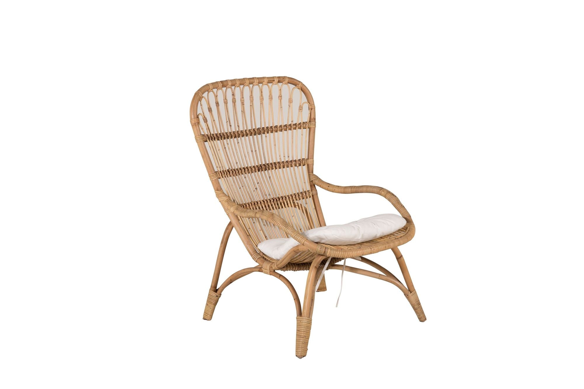 Venture Home Ella Lounge stol - rattan / Offwhite Cushion. inc. Ottoman