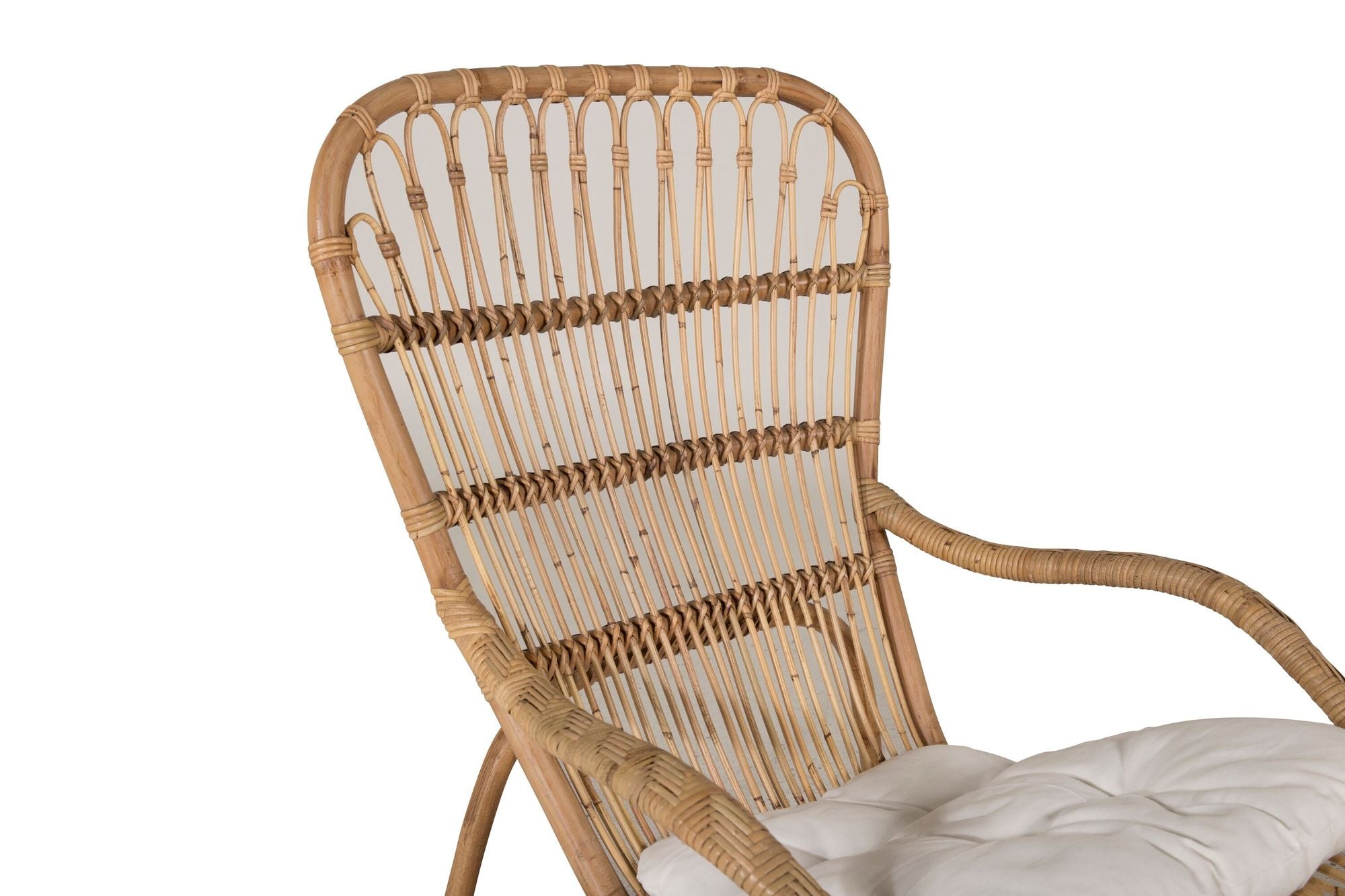 Venture Home Ella Lounge stol - rattan / Offwhite Cushion. inc. Ottoman