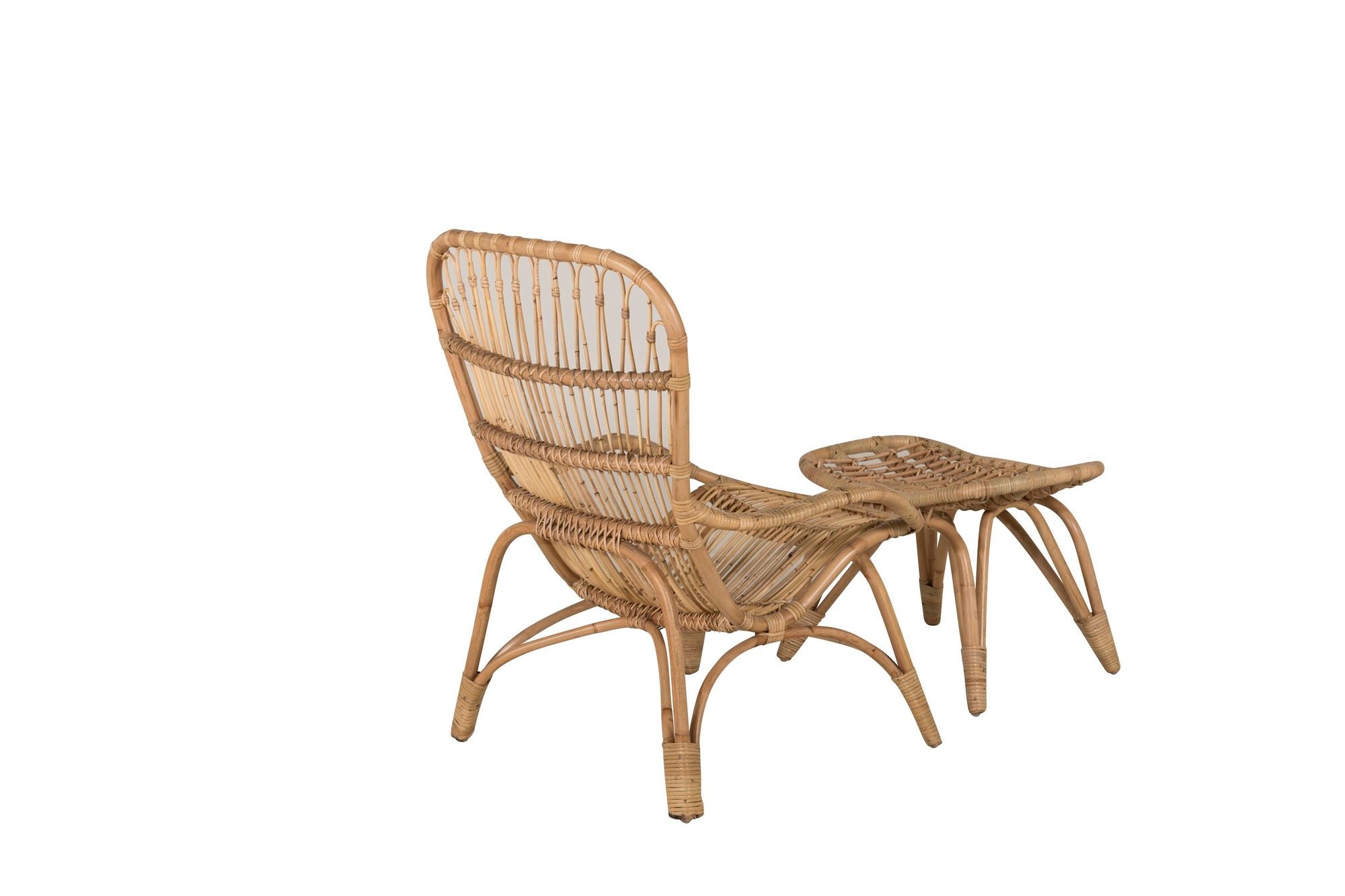 Venture Home Ella Lounge stol - rattan / Offwhite Cushion. inc. Ottoman