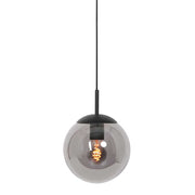 Hængelampe Bollique 3497ZW sort med røgfarvet glas Ø25 cm
