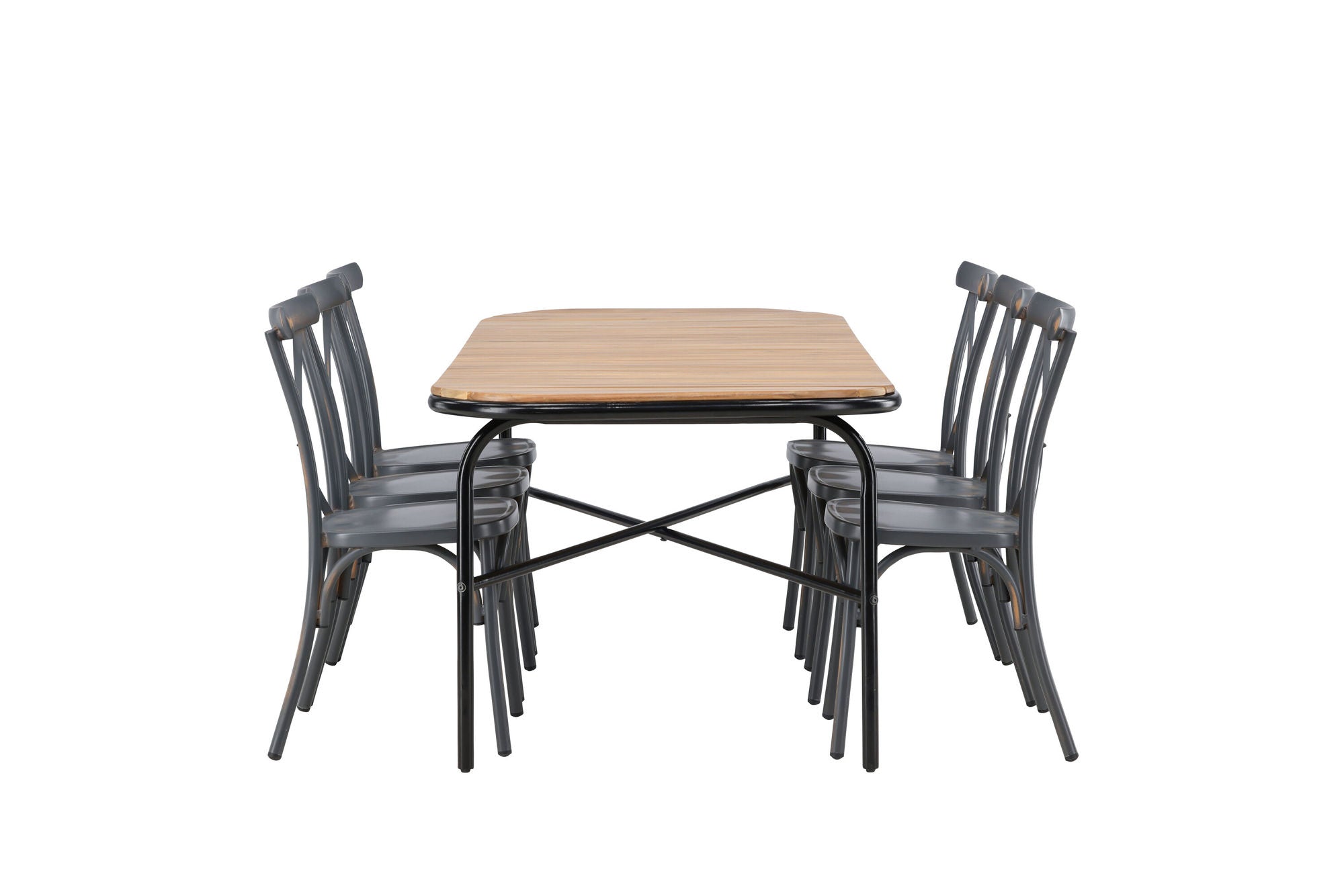 Venture Home Holmbeck Diningbord Steel - Black / Rectangular 90*200*75 +Tablas Diningchair Aluminium - Black / _6