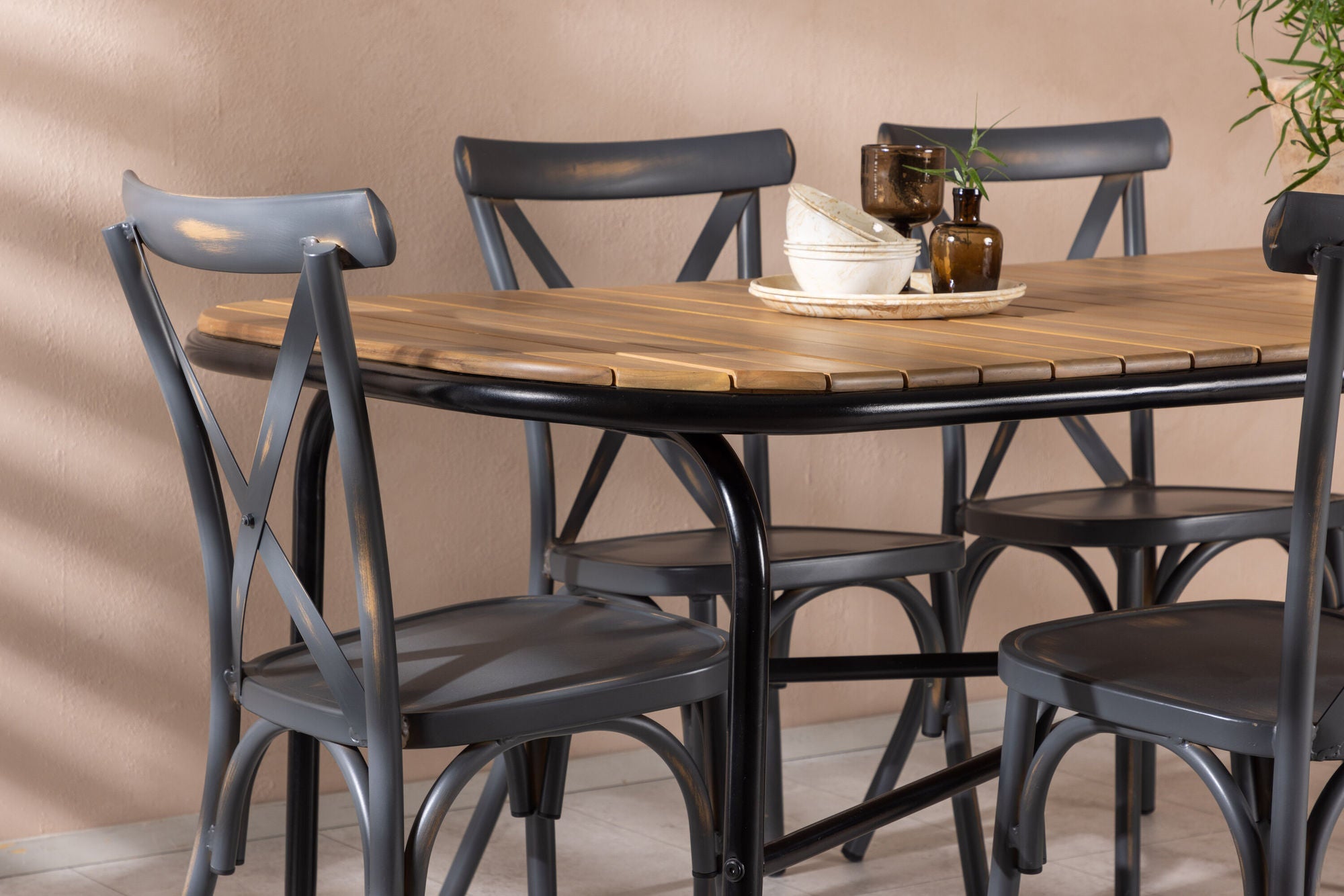 Venture Home Holmbeck Diningbord Steel - Black / Rectangular 90*200*75 +Tablas Diningchair Aluminium - Black / _6