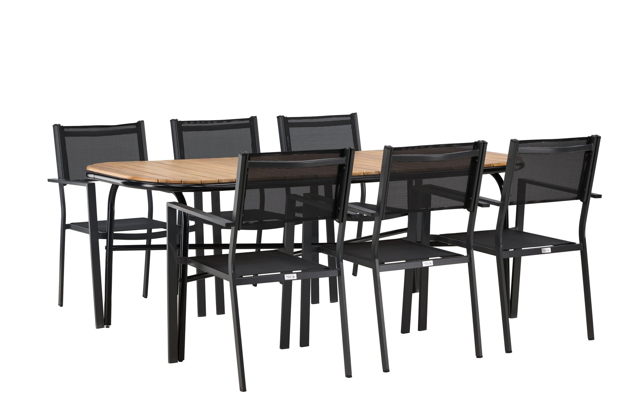 Venture Home Holmbeck Diningbord Steel - Black / Rectangular 90*200*75 +Copacabana Stacking stol - Black/Black - Ersätter 4131-408 _6