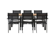 Venture Home Holmbeck Diningbord Steel - Black / Rectangular 90*200*75 +Copacabana Stacking stol - Black/Black - Ersätter 4131-408 _6