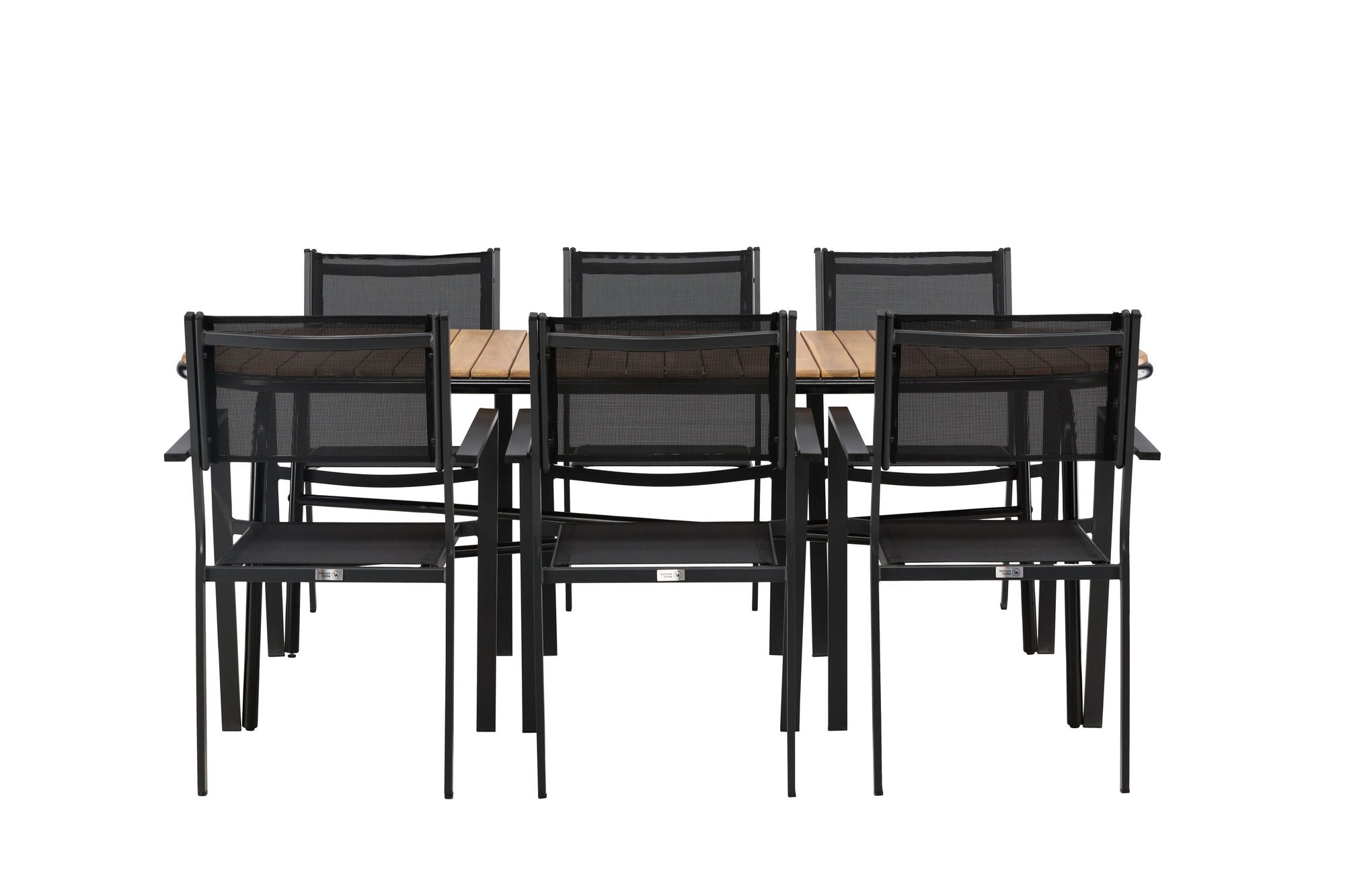 Venture Home Holmbeck Diningbord Steel - Black / Rectangular 90*200*75 +Copacabana Stacking stol - Black/Black - Ersätter 4131-408 _6
