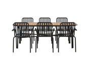 Venture Home Holmbeck Diningbord Steel - Black / Rectangular 90*200*75 +Peking Diningchair Aluminium - Black / _6