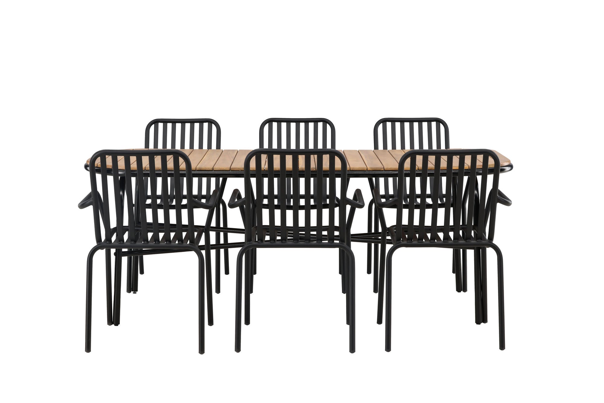 Venture Home Holmbeck Diningbord Steel - Black / Rectangular 90*200*75 +Peking Diningchair Aluminium - Black / _6
