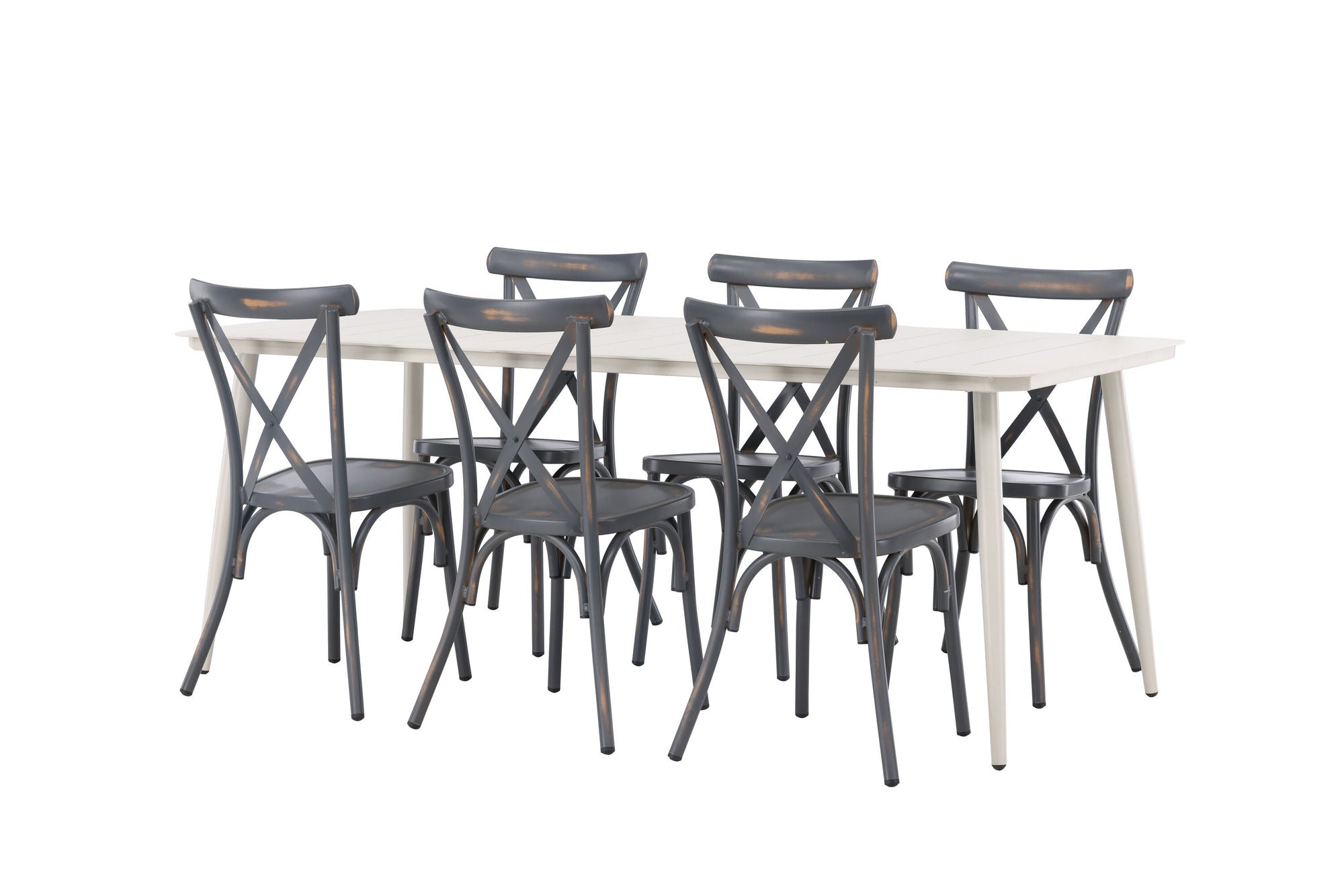 Venture Home Lina spisebord - Beige - 200*90 +Tablas Diningchair Aluminium - Black / _6