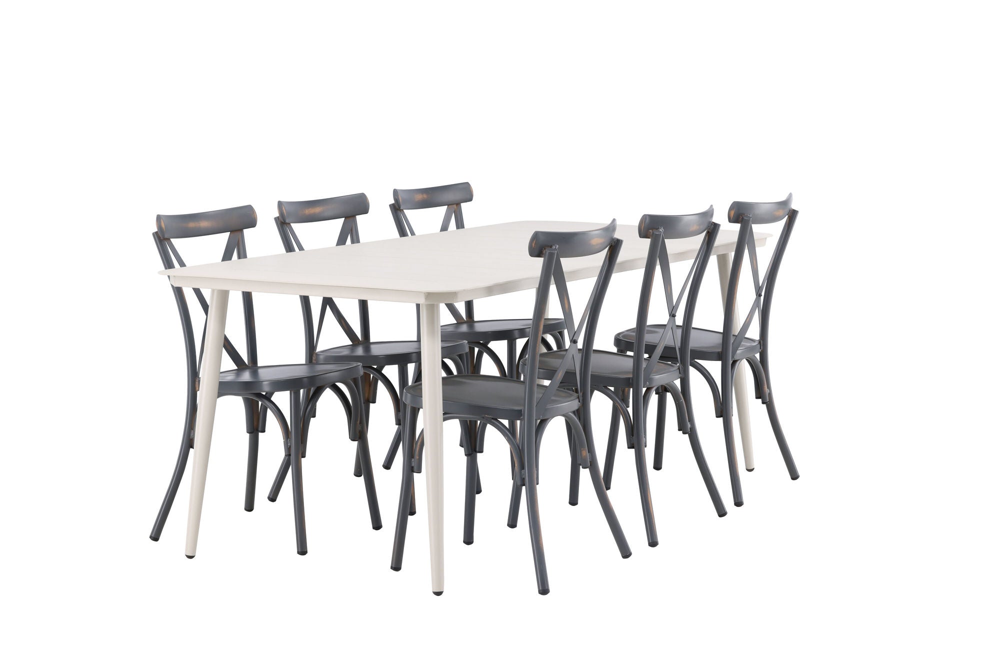 Venture Home Lina spisebord - Beige - 200*90 +Tablas Diningchair Aluminium - Black / _6