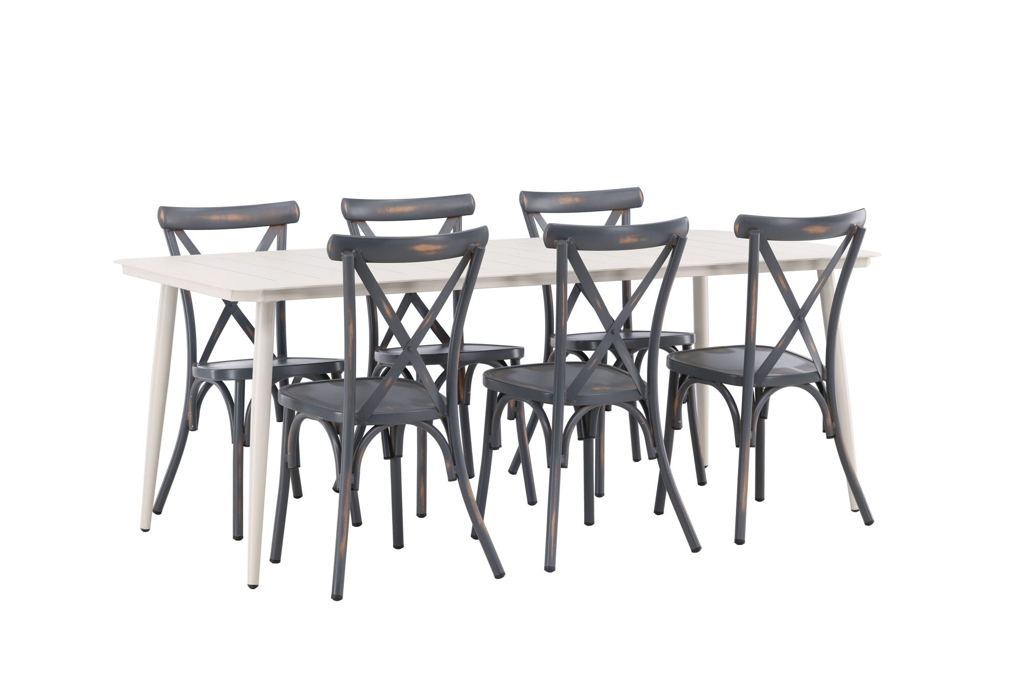 Venture Home Lina spisebord - Beige - 200*90 +Tablas Diningchair Aluminium - Black / _6