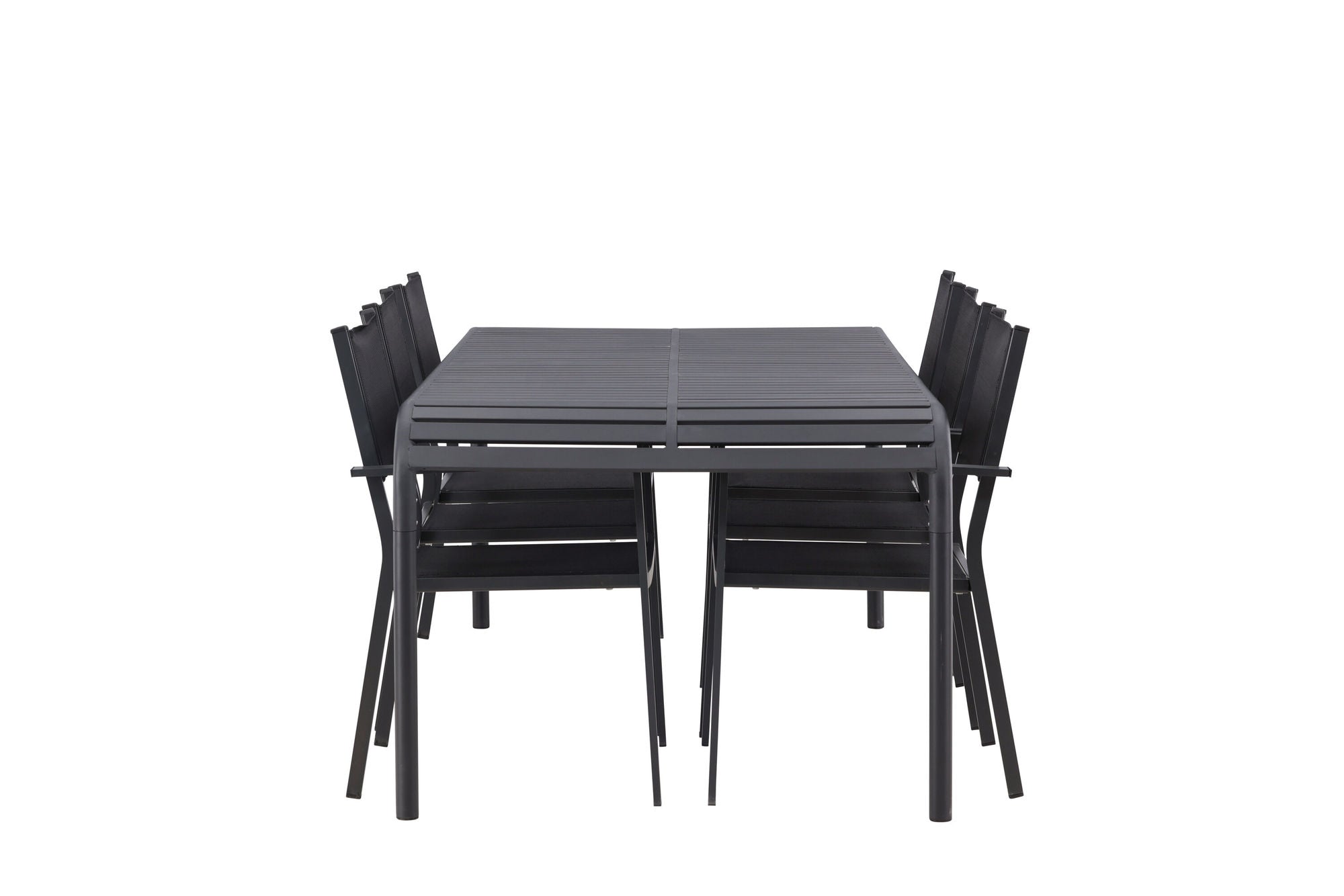 Venture Home Borneo Diningbord Aluminium - Black / Rectangular 100*200* +Copacabana Stacking stol - Black/Black - Ersätter 4131-408 _6