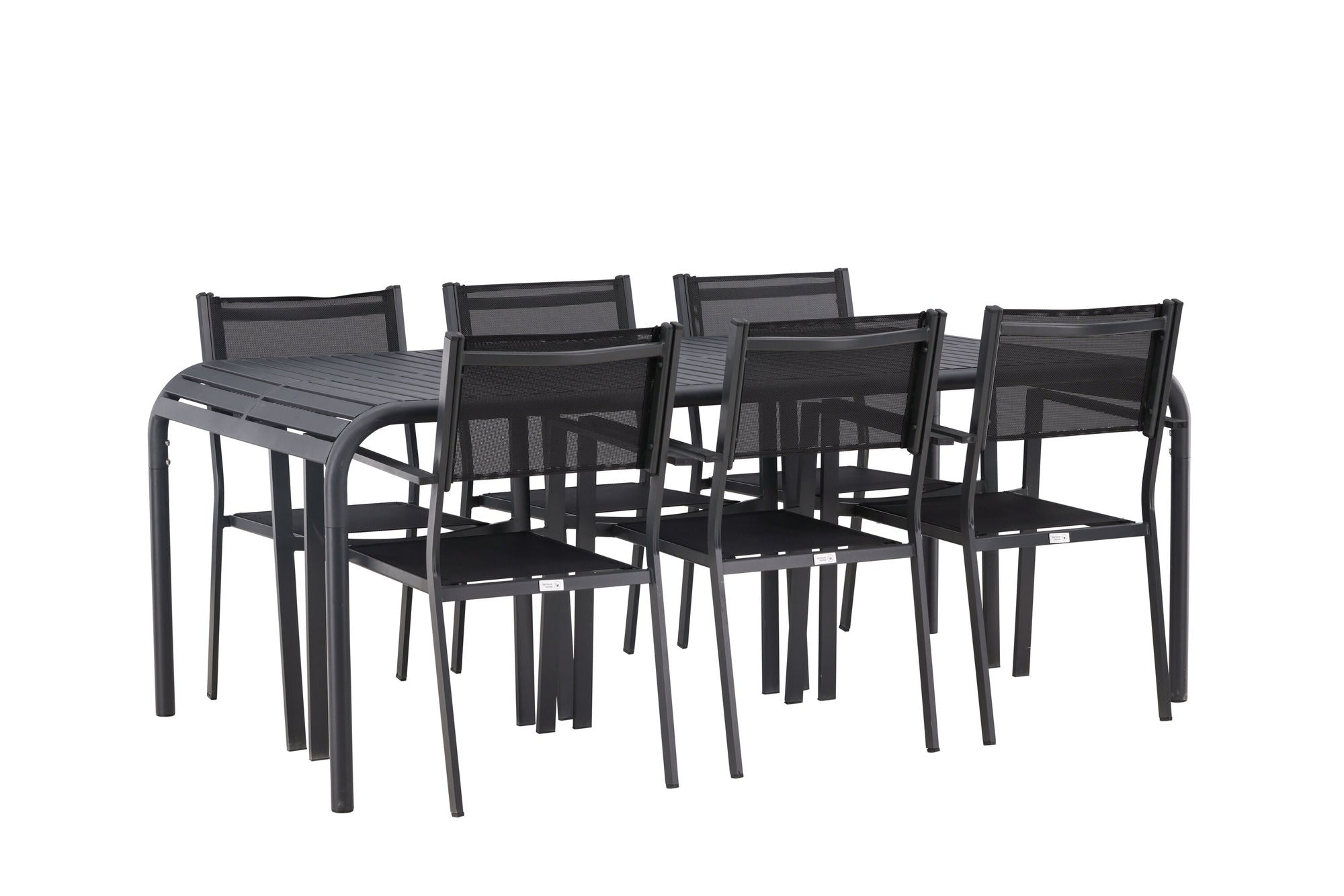Venture Home Borneo Diningbord Aluminium - Black / Rectangular 100*200* +Copacabana Stacking stol - Black/Black - Ersätter 4131-408 _6