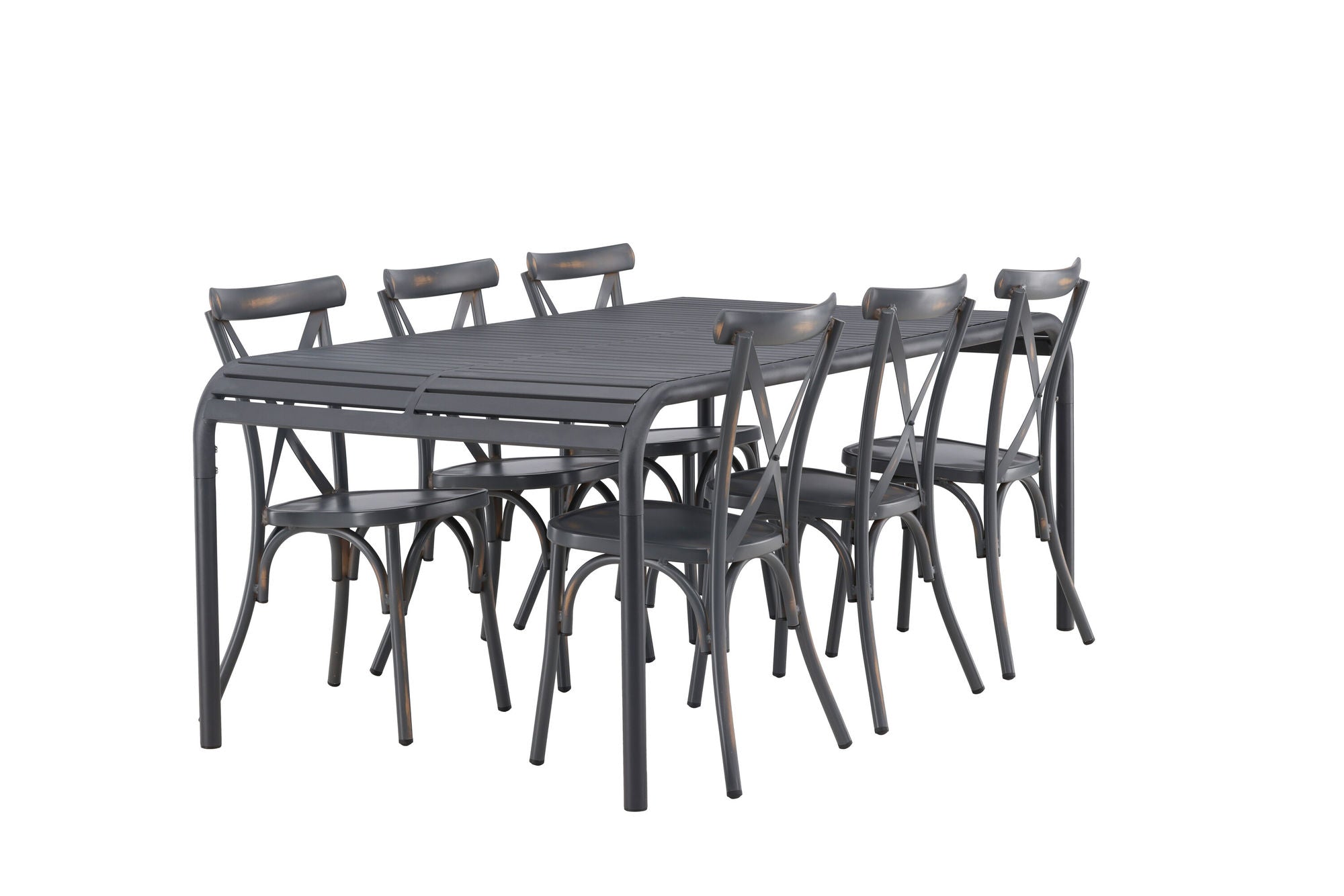 Venture Home Borneo Diningbord Aluminium - Black / Rectangular 100*200* +Tablas Diningchair Aluminium - Black / _6