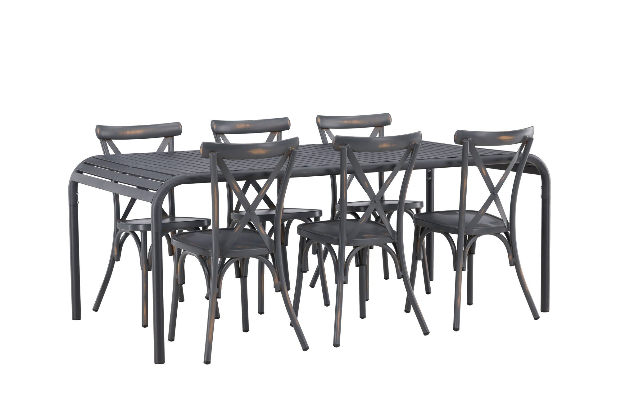Venture Home Borneo Diningbord Aluminium - Black / Rectangular 100*200* +Tablas Diningchair Aluminium - Black / _6