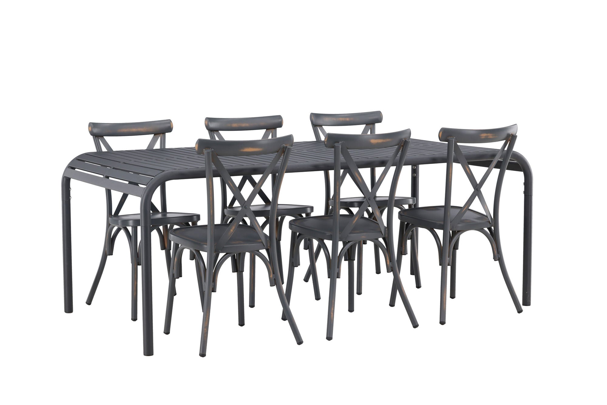 Venture Home Borneo Diningbord Aluminium - Black / Rectangular 100*200* +Tablas Diningchair Aluminium - Black / _6