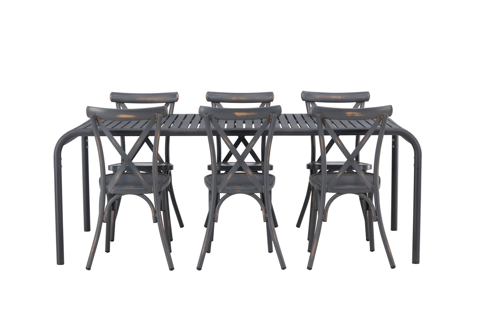 Venture Home Borneo Diningbord Aluminium - Black / Rectangular 100*200* +Tablas Diningchair Aluminium - Black / _6