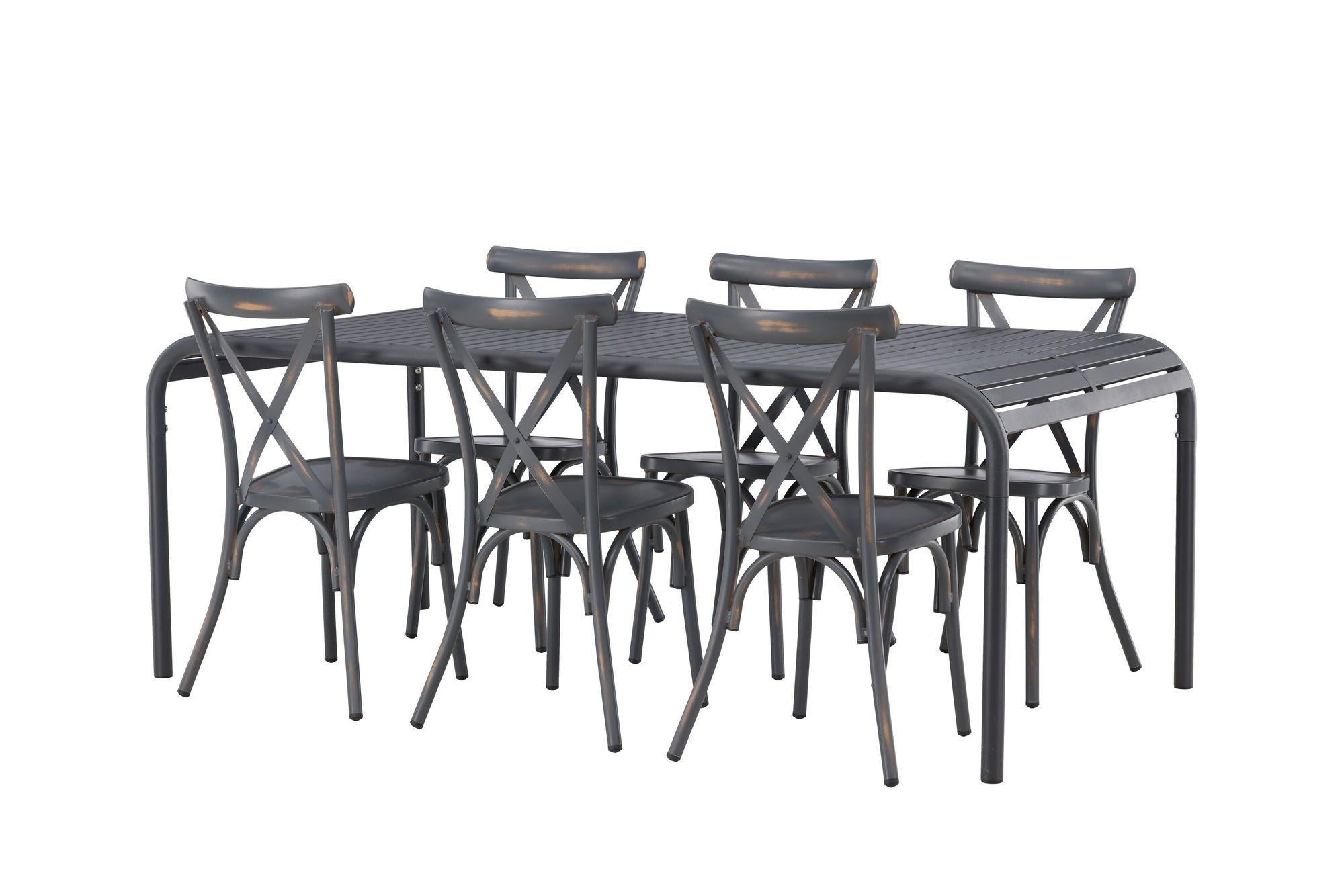Venture Home Borneo Diningbord Aluminium - Black / Rectangular 100*200* +Tablas Diningchair Aluminium - Black / _6