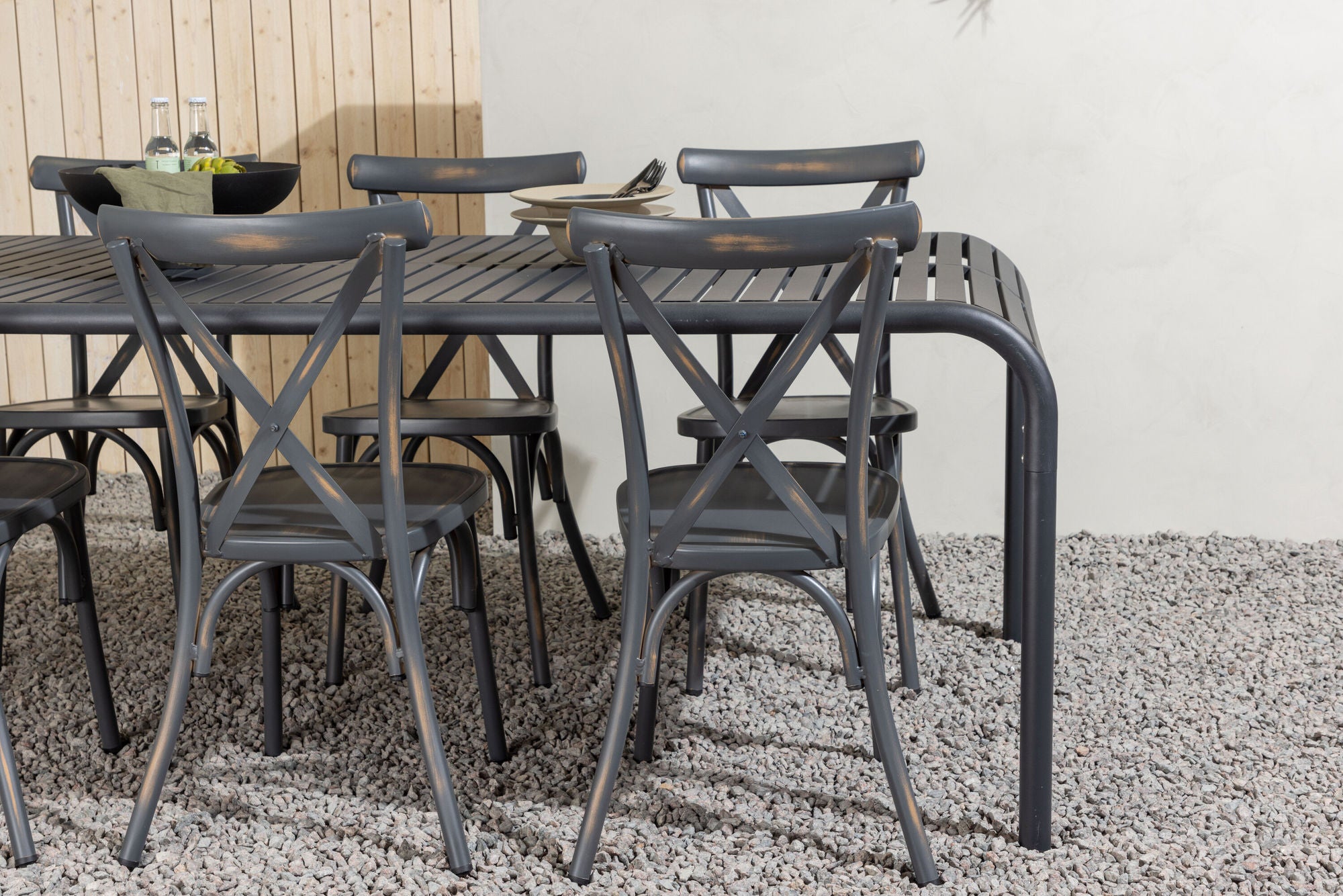 Venture Home Borneo Diningbord Aluminium - Black / Rectangular 100*200* +Tablas Diningchair Aluminium - Black / _6