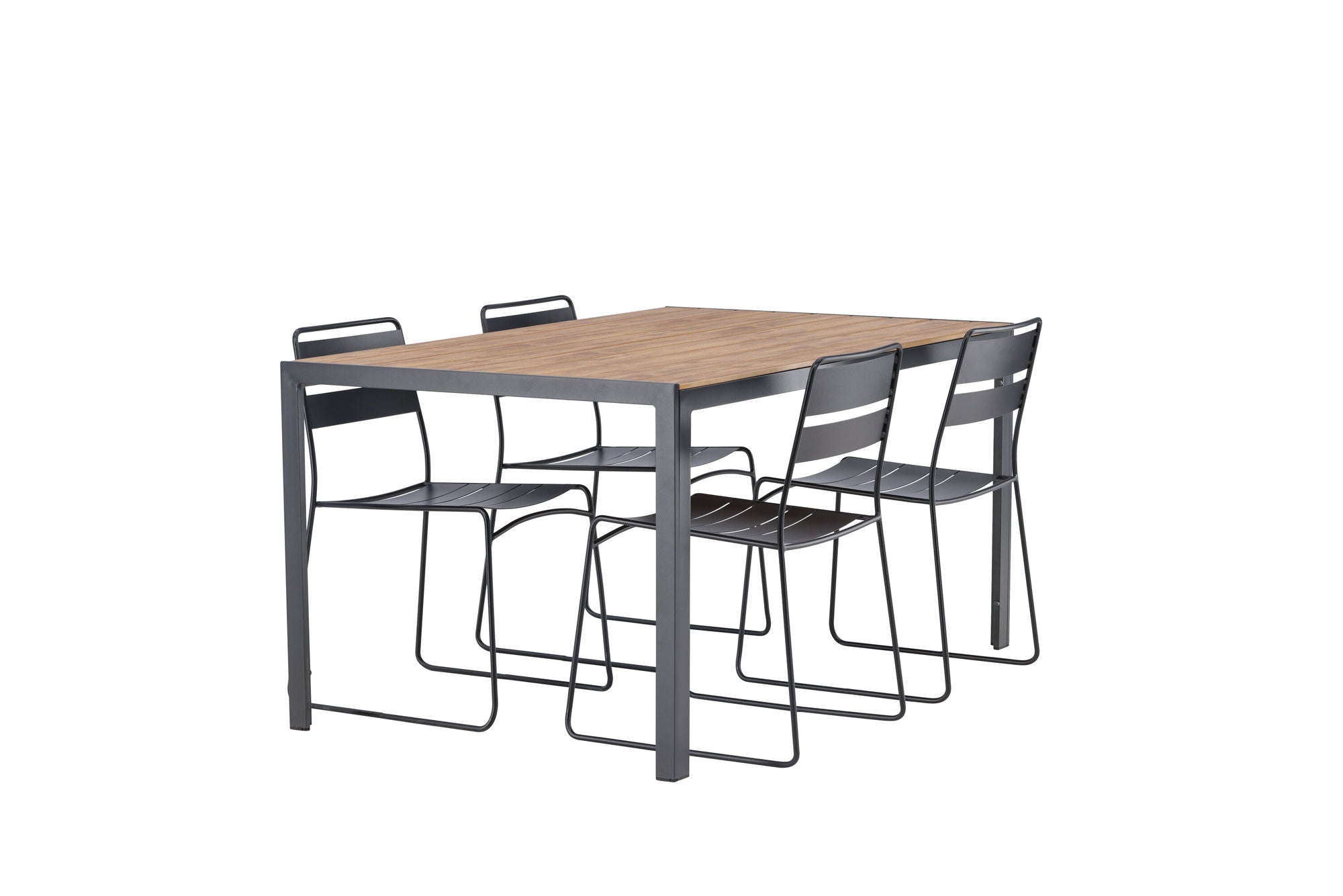 Venture Home Break Diningbord Alumnium - Black / Nature Rectangular 90*150* +Lina Spisebordsstol - Black _4